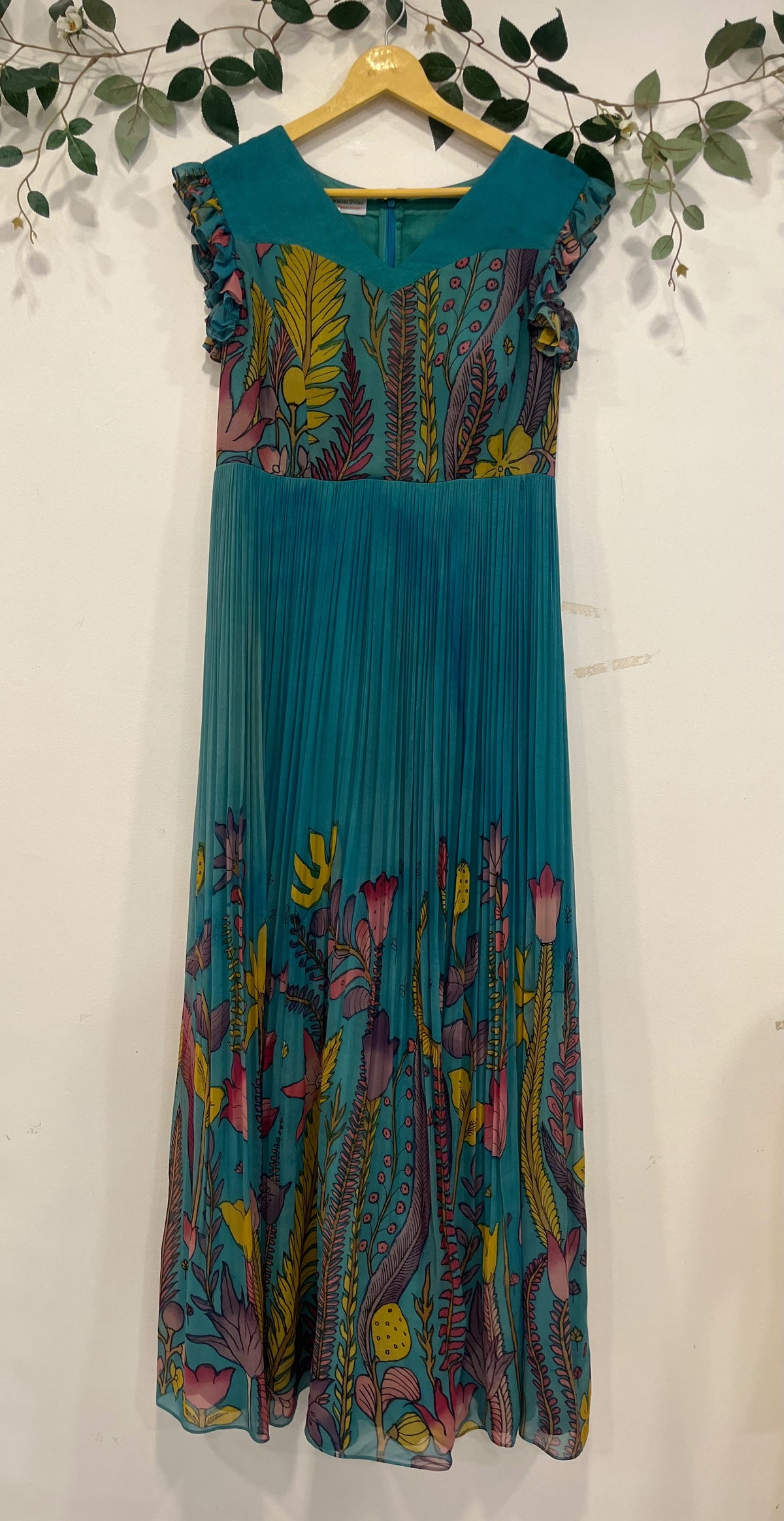 Aqua Blue Georgette Midi Long Frock