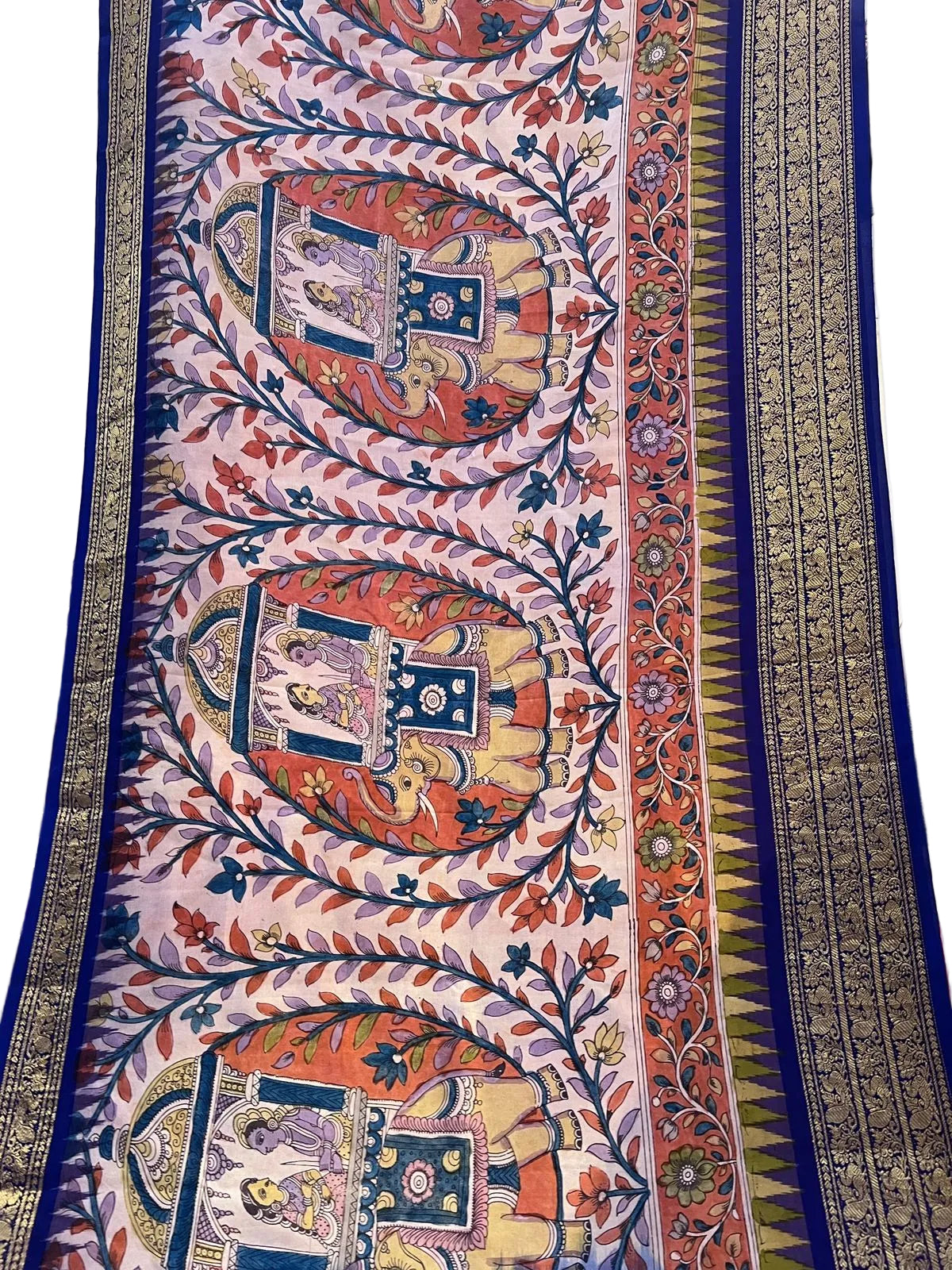 Ikkat kanchi border saree