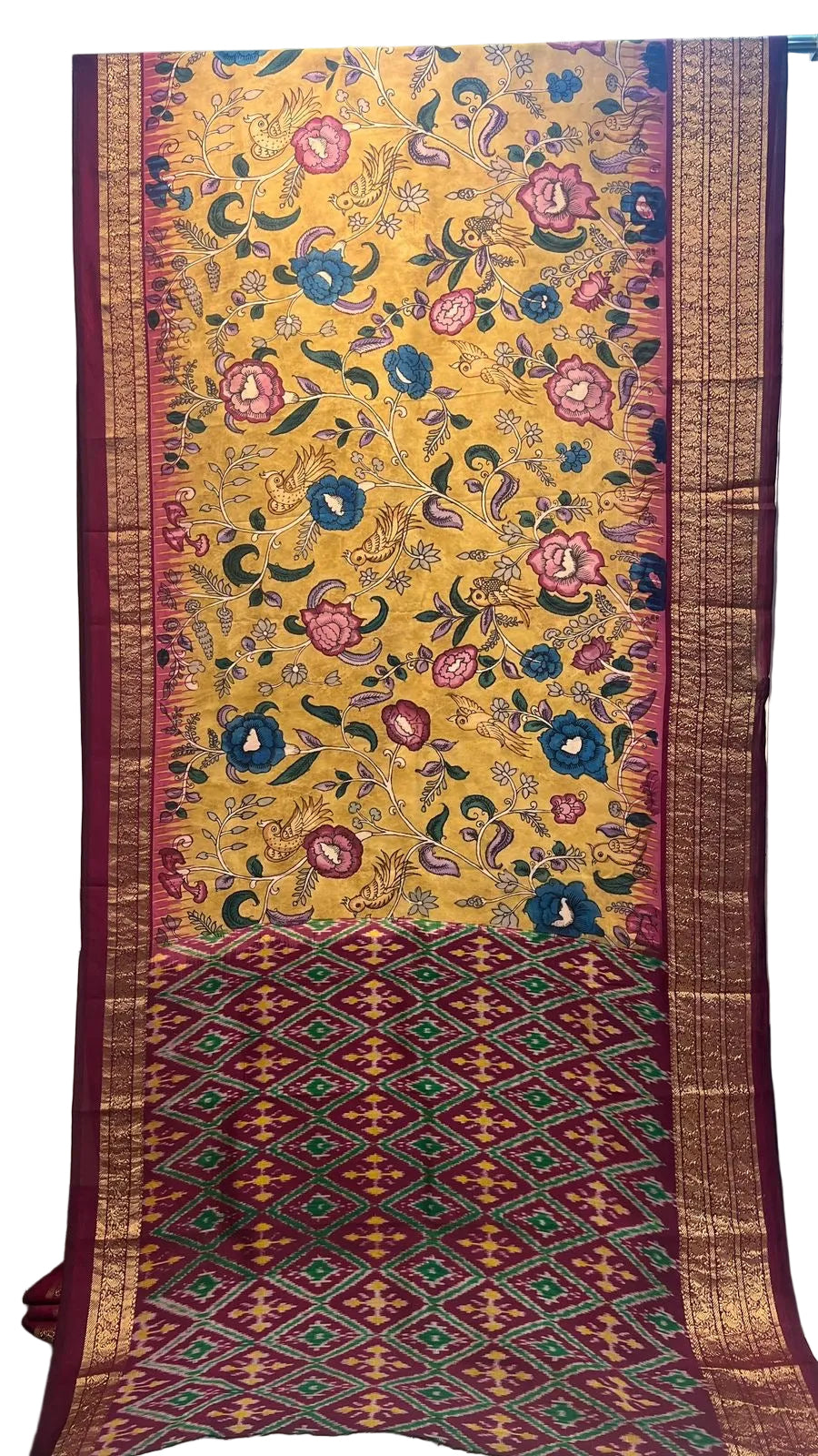 Ikkat Kanchi Border saree