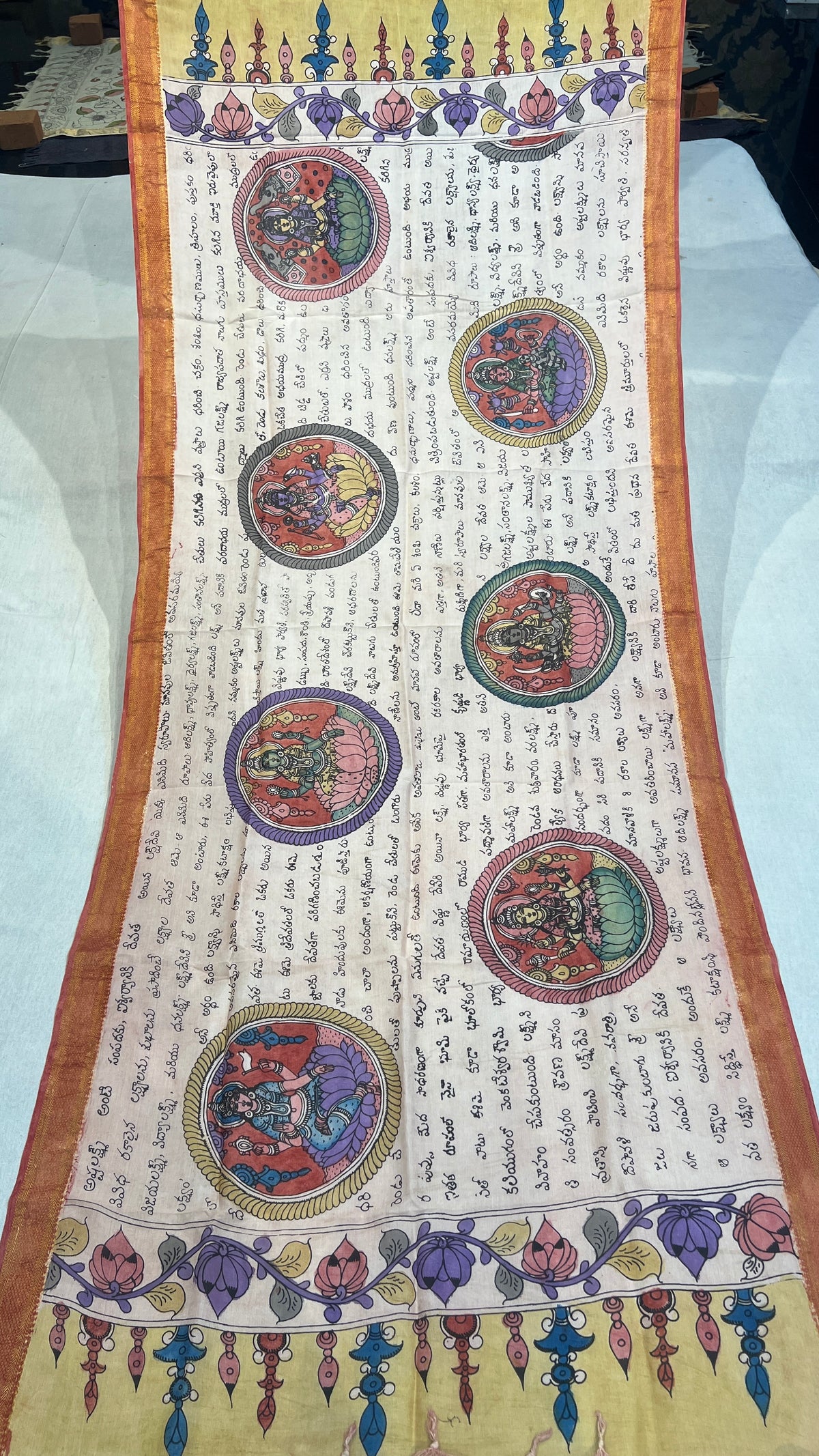 Pen kalamkari Bangalore silk duppata