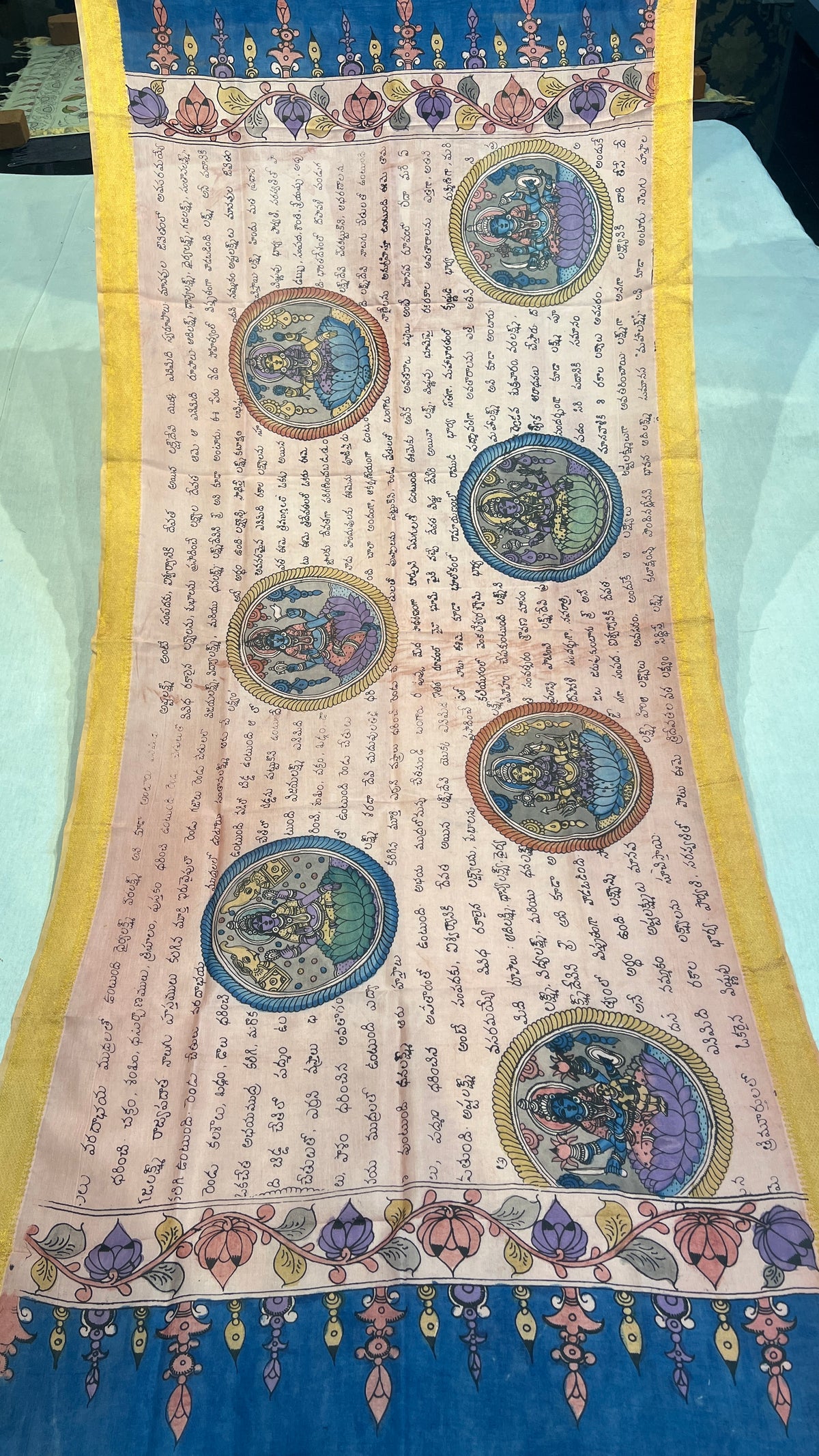 Pen kalamkari Bangalore silk duppata
