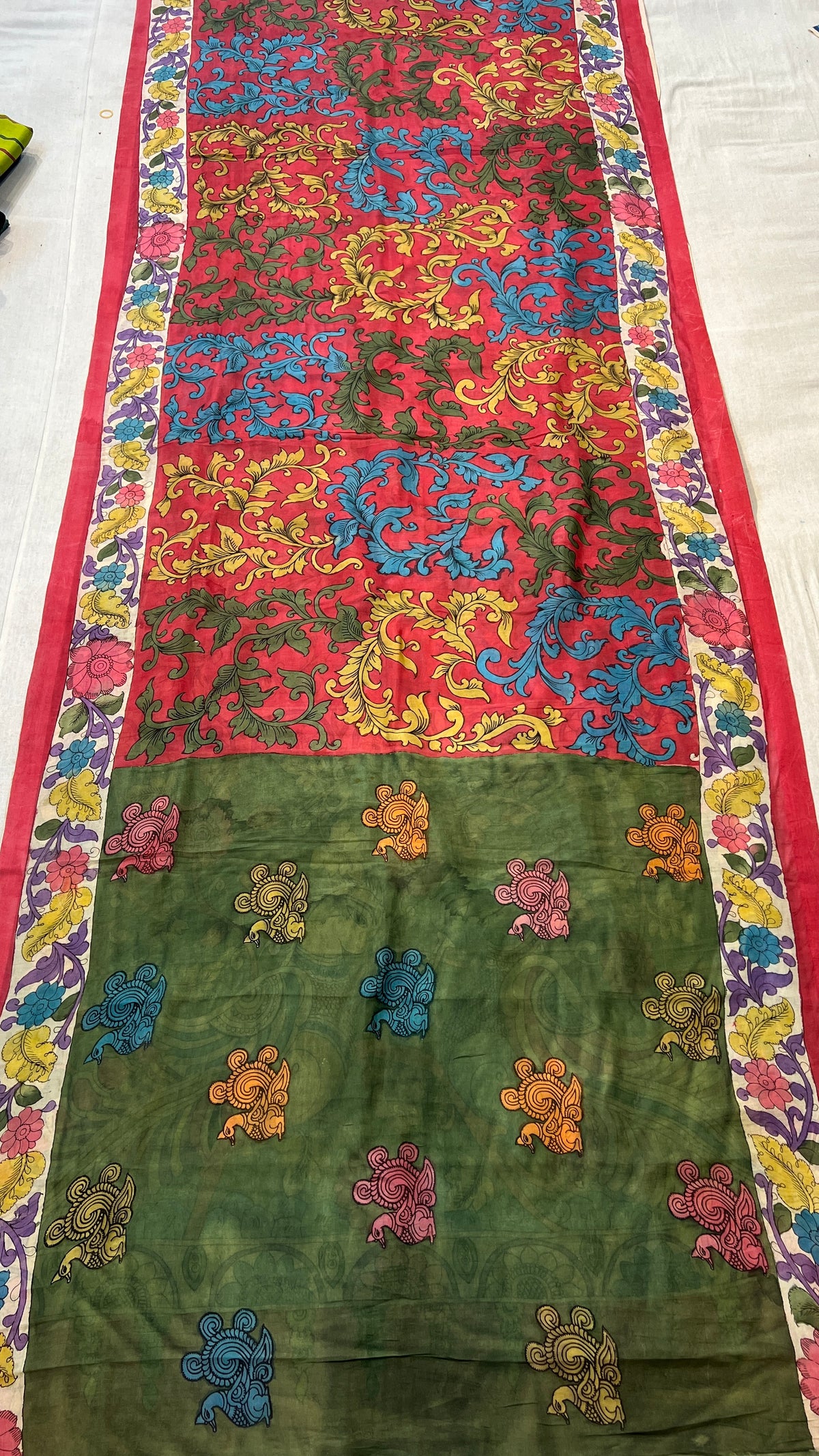 Bangalore silk borderless saree