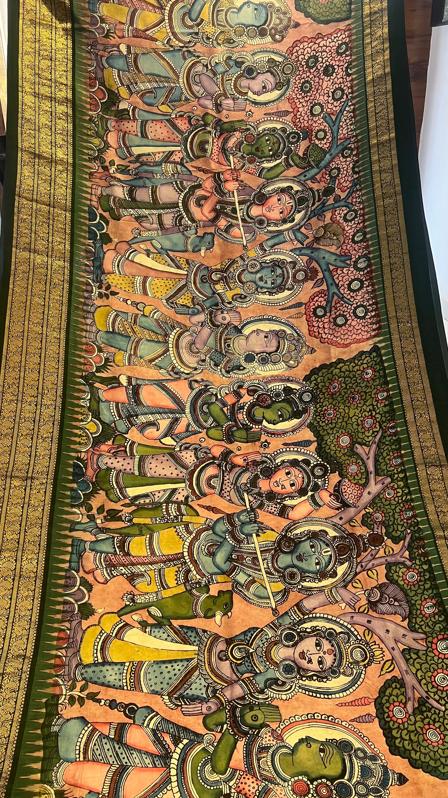 Ikkat Kanchi Border Saree