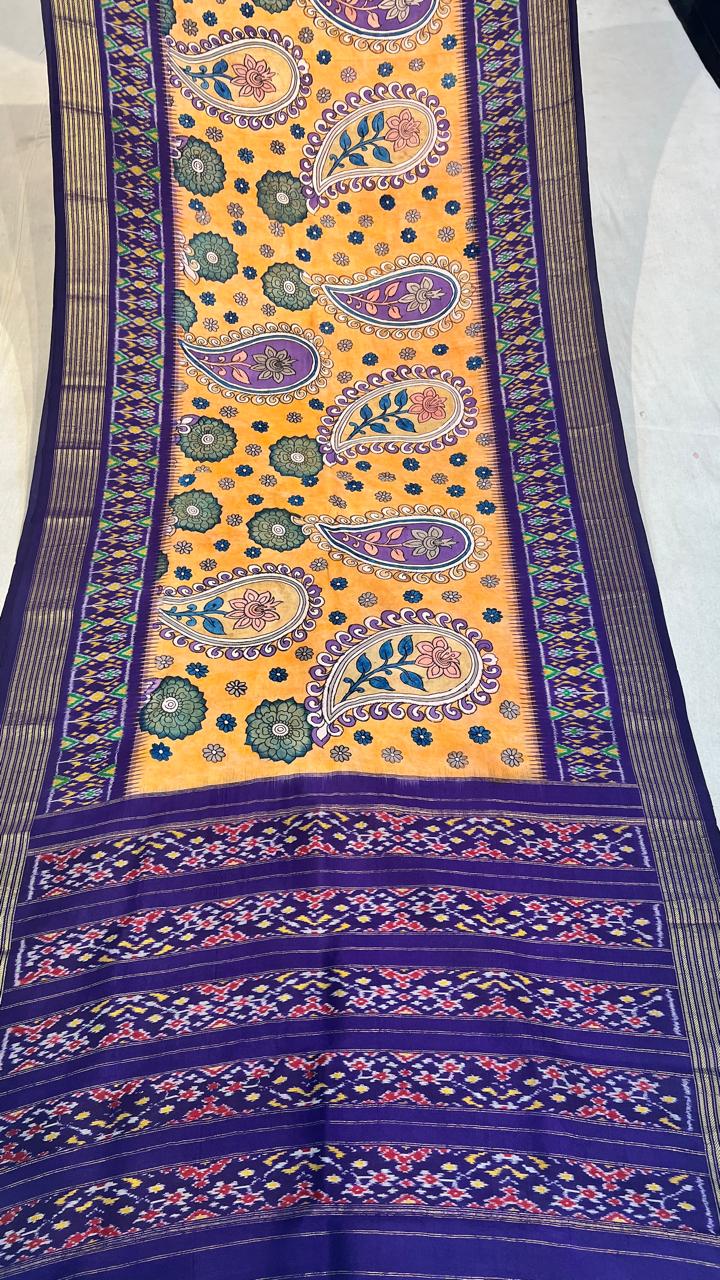 Pen Kalamkari Patola Weaving Ikkath saree
