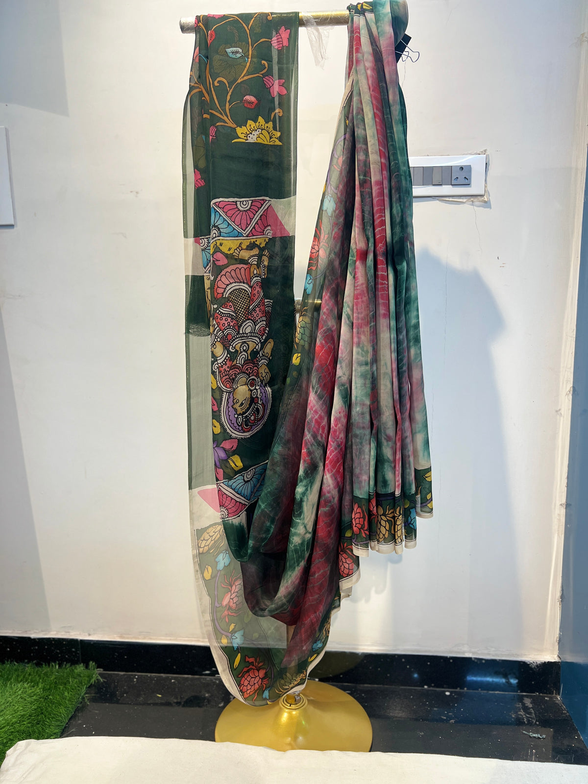 Kalamkari Shibori saree
