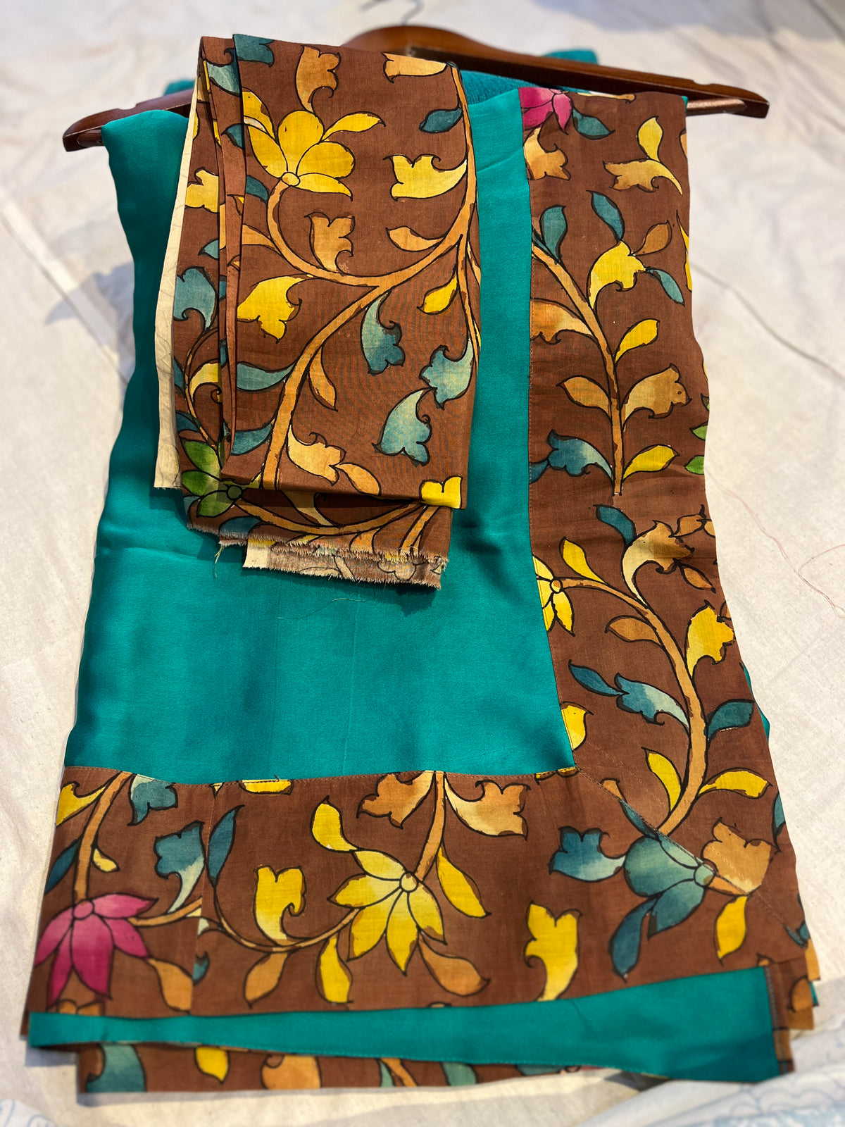 Satin Georgette saree ~ Kalamkari
