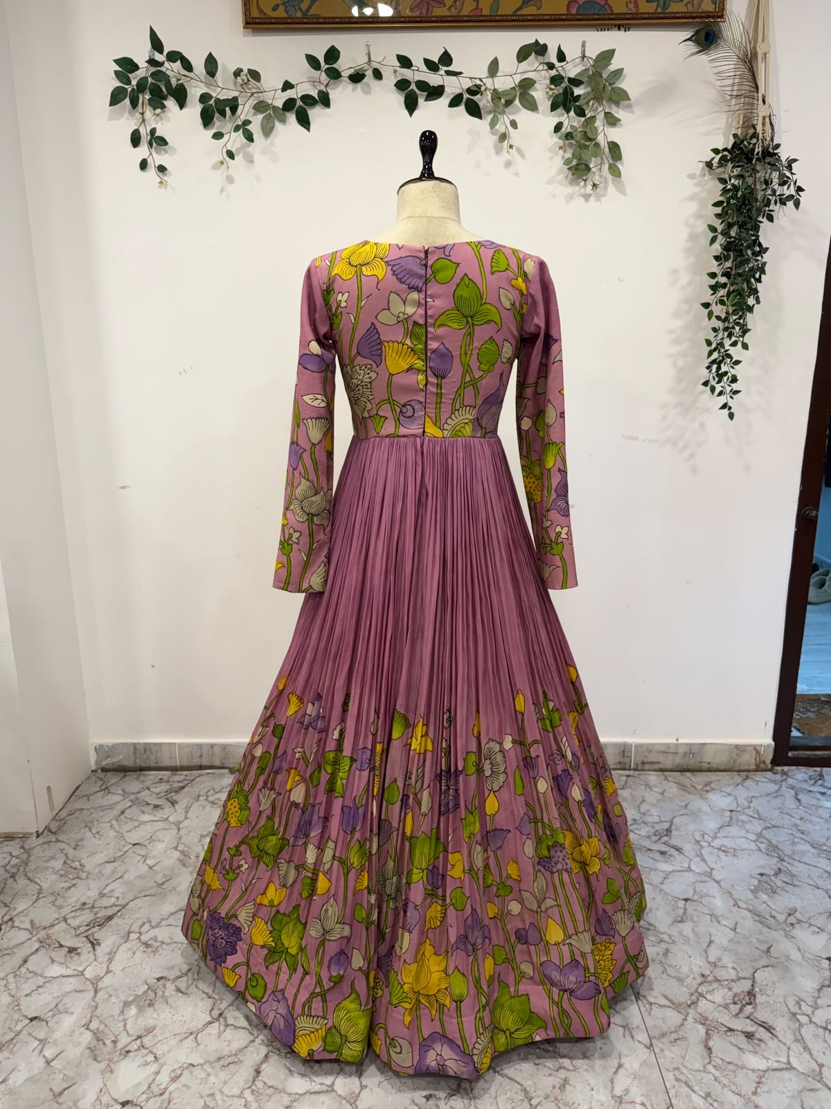 Pen Kalamkari floral Long Frock