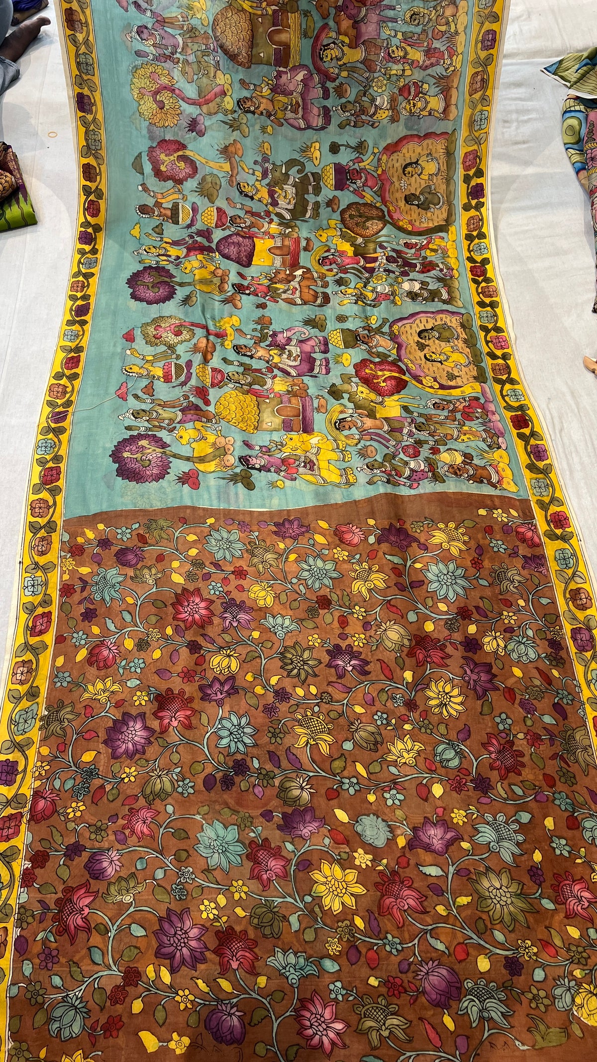 Bangalore silk borderless saree