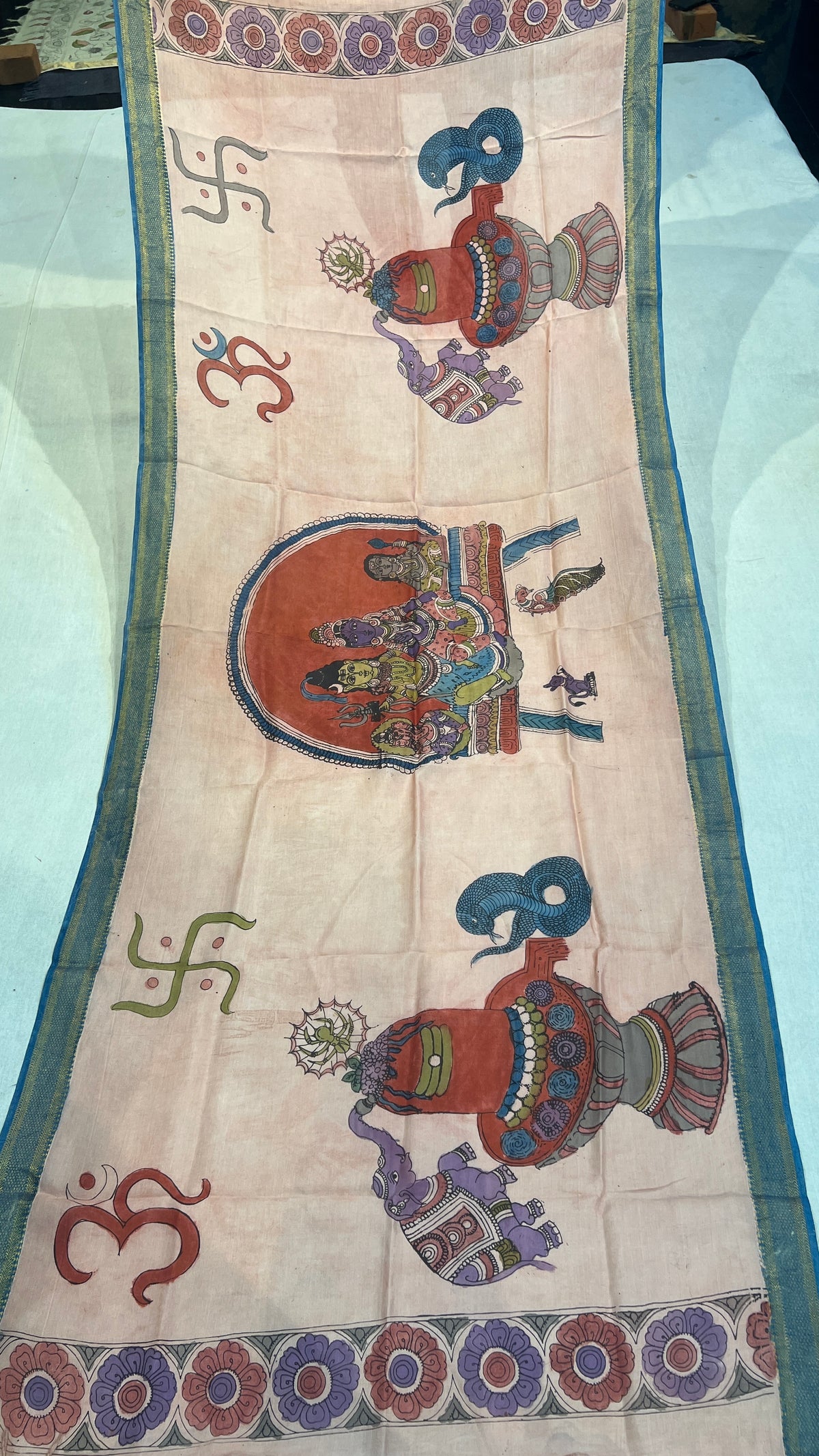Pen kalamkari Bangalore silk duppata
