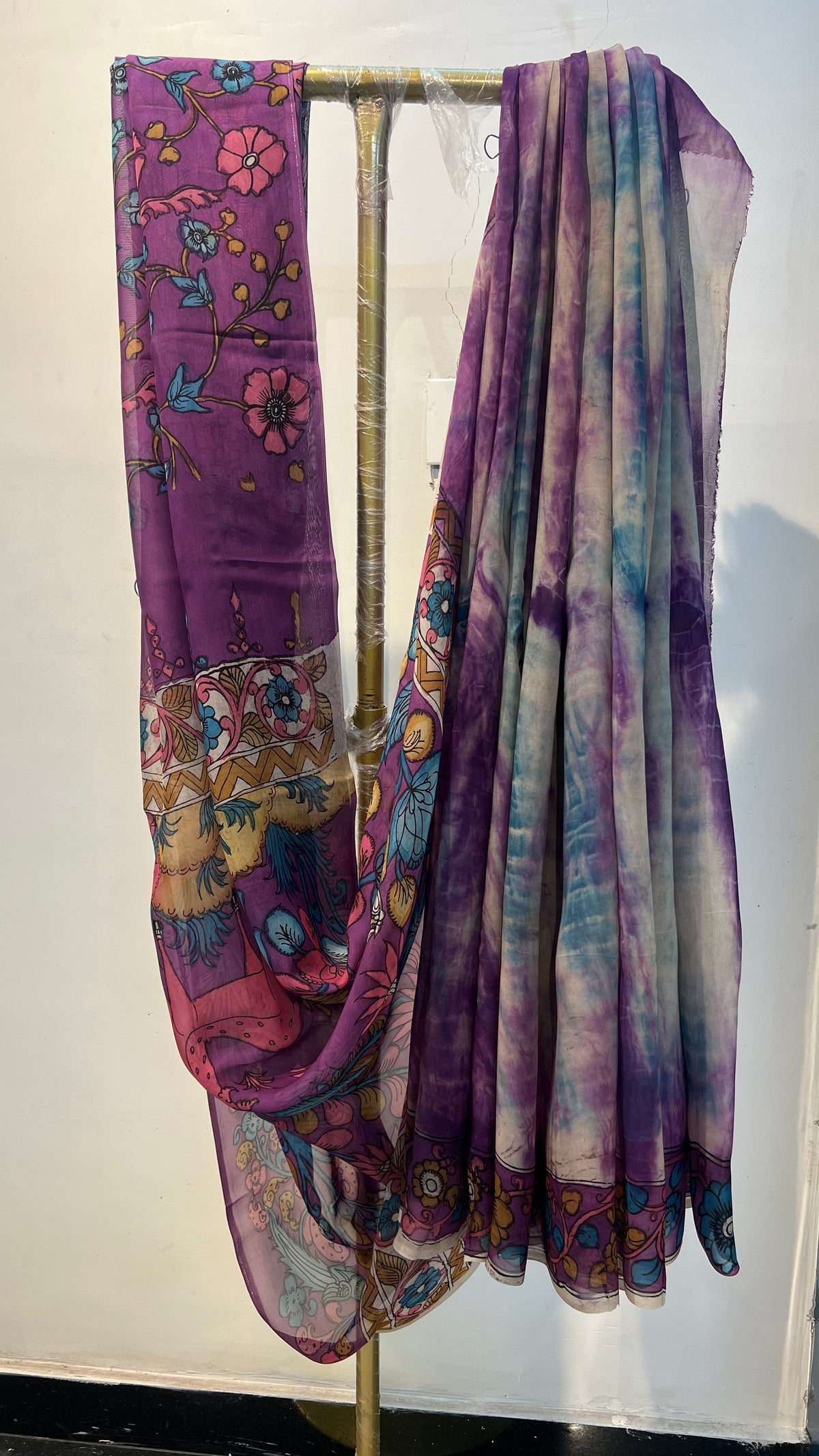 Kalamkari Shibori saree