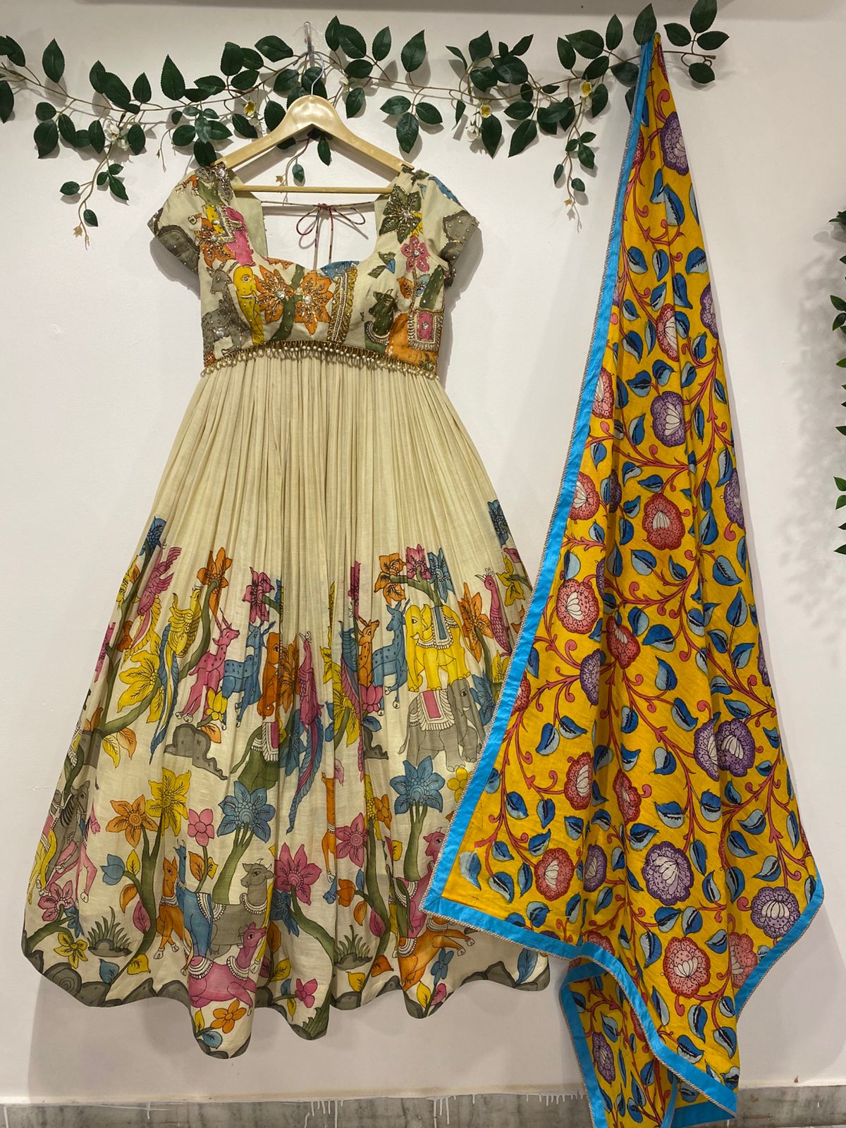 Animal Concept Half White Lehenga