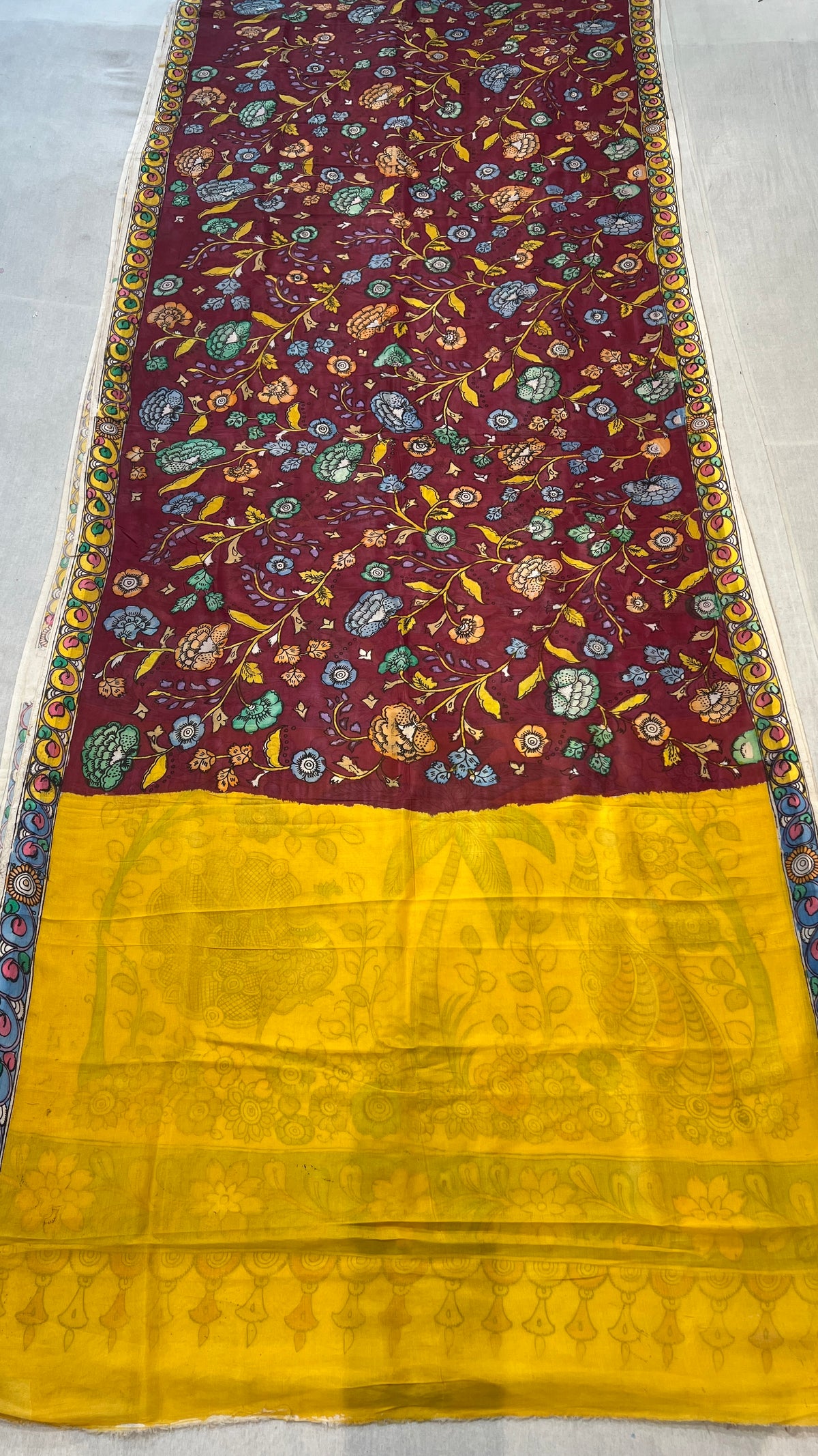 Bangalore silk borderless saree