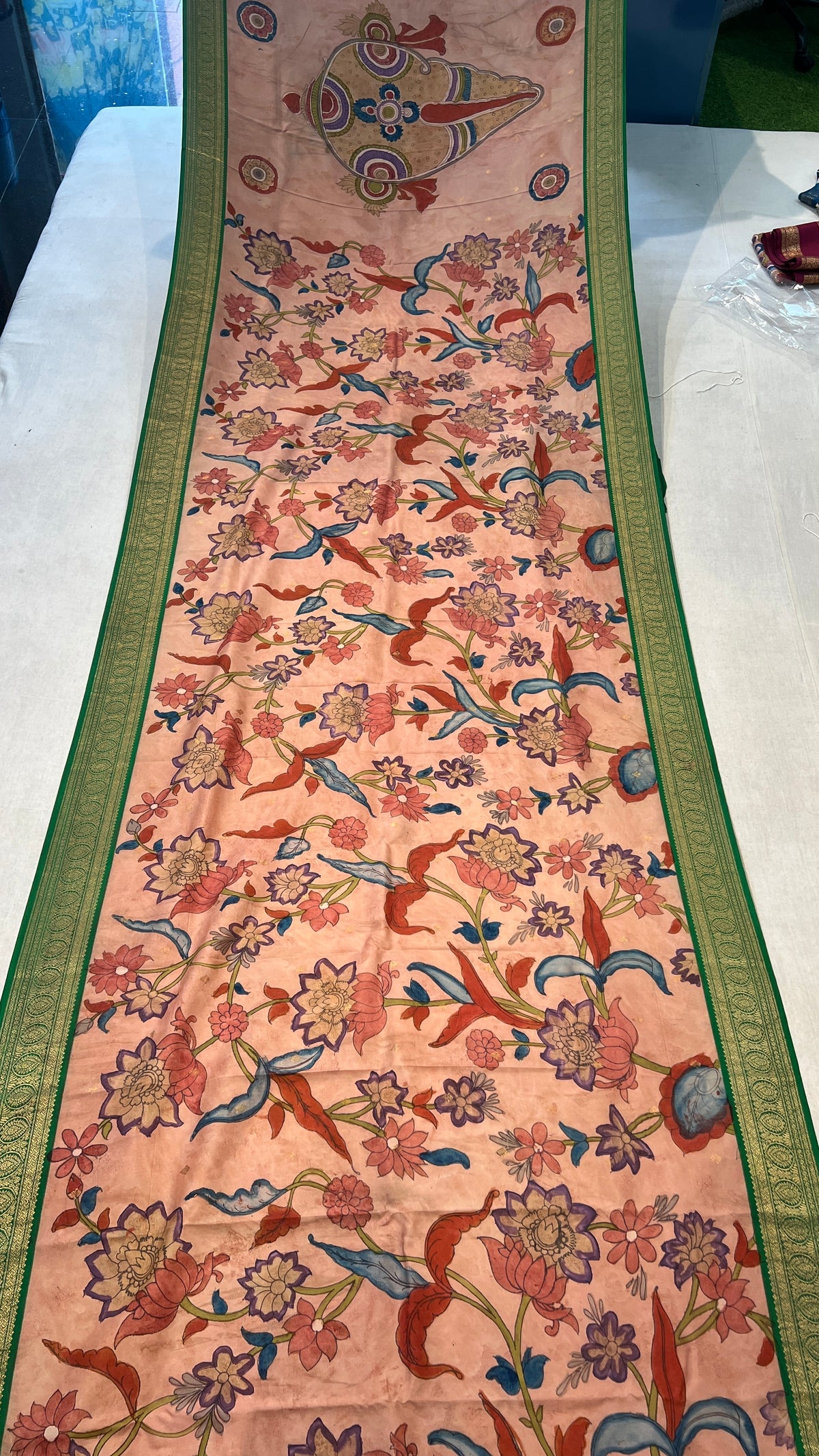 Pen Kalamkari Kanchi Pattu Saree