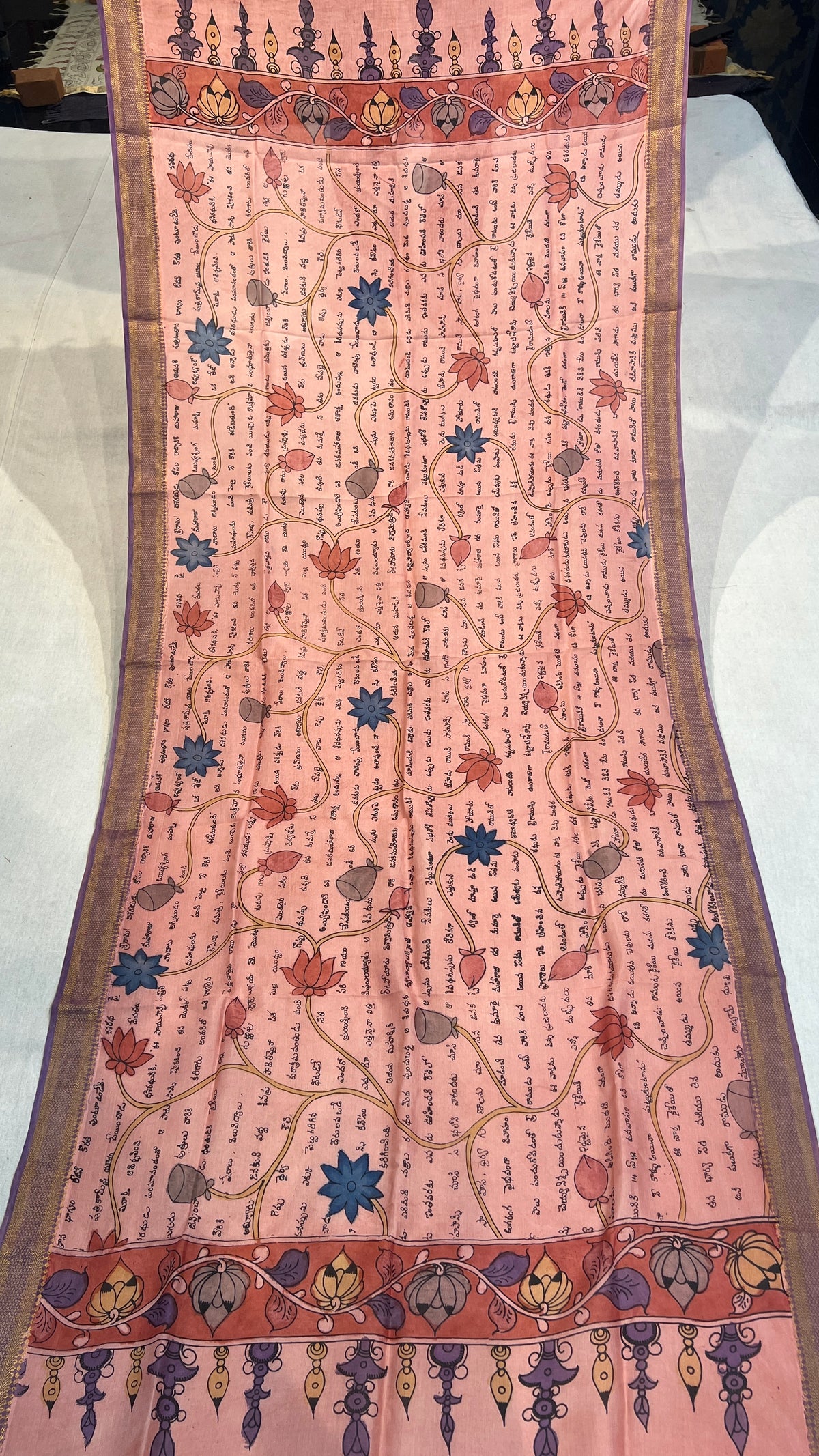 Pen kalamkari Bangalore silk duppata