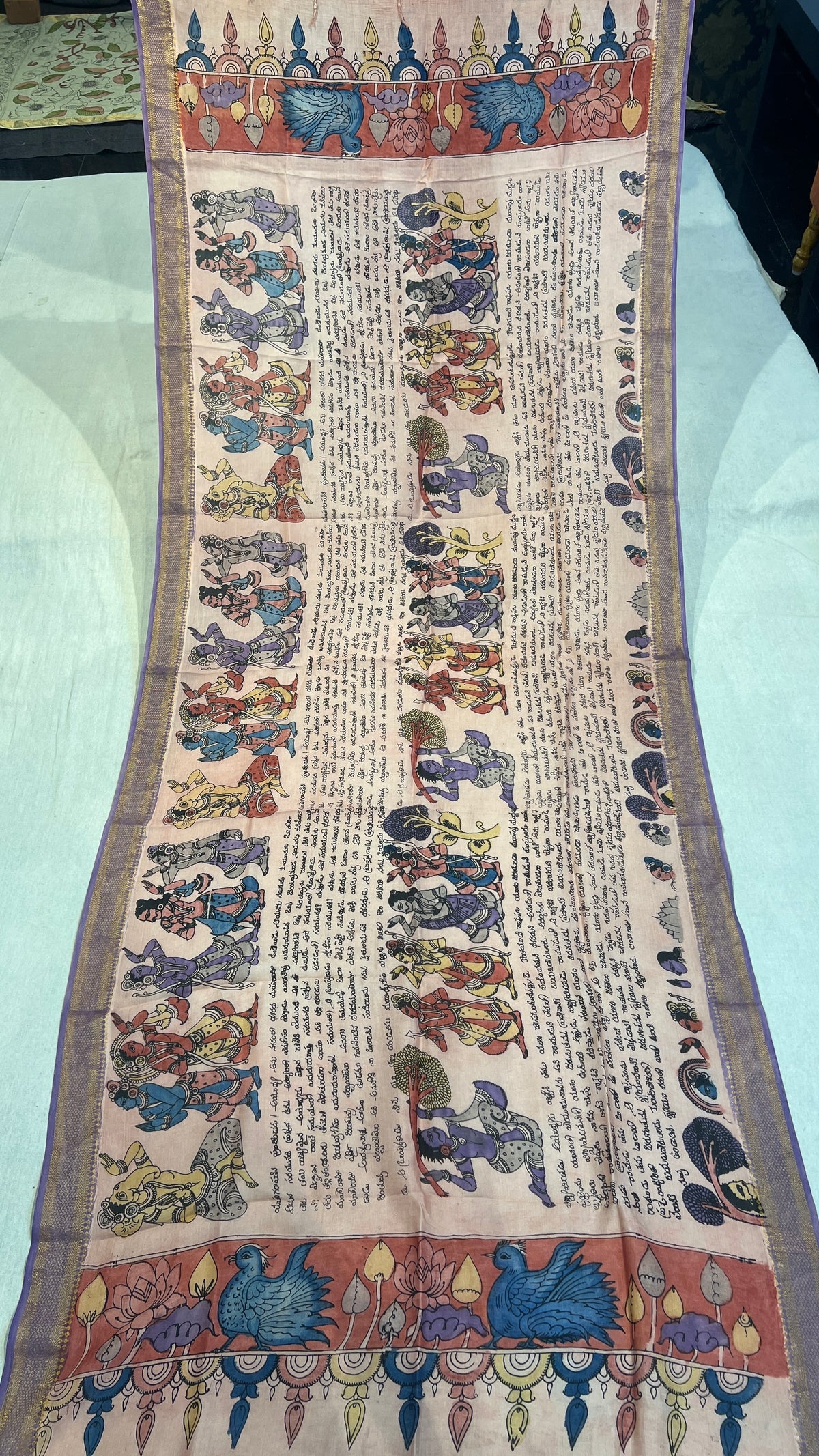 Pen kalamkari Bangalore silk duppata