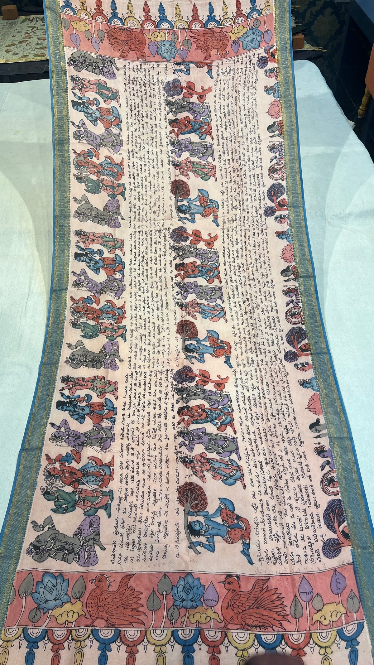Pen kalamkari Bangalore silk duppata