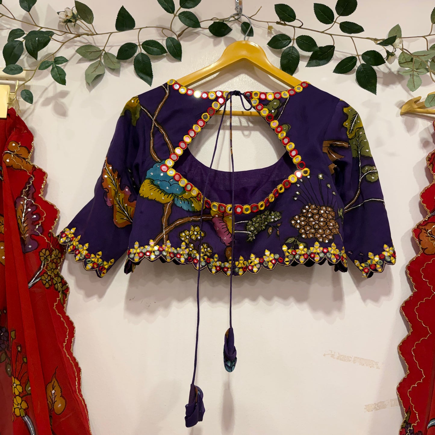 Pen Kalamkari Organza Saree