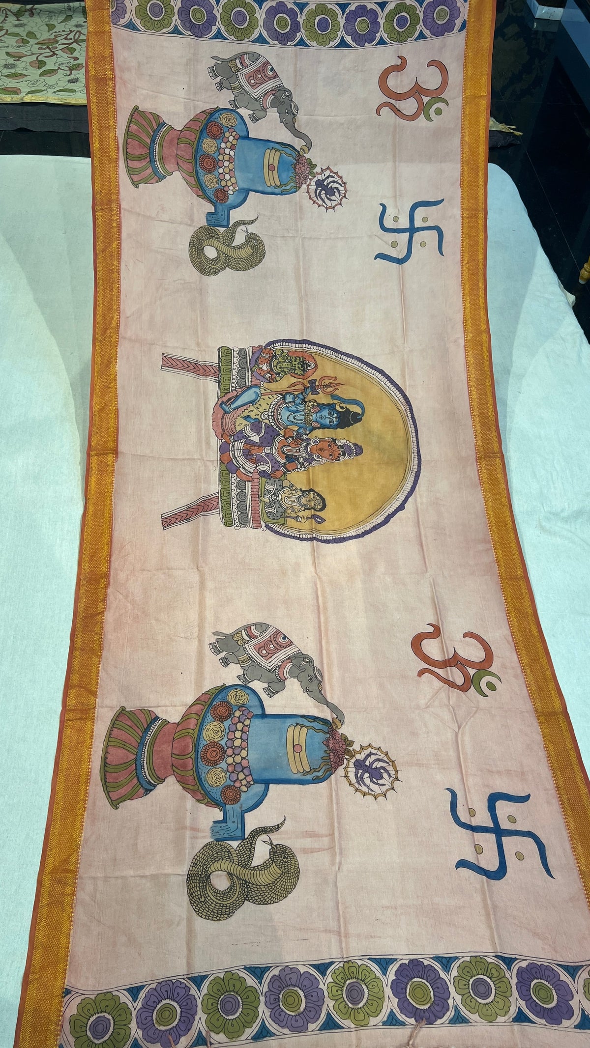 Pen kalamkari Bangalore silk duppata