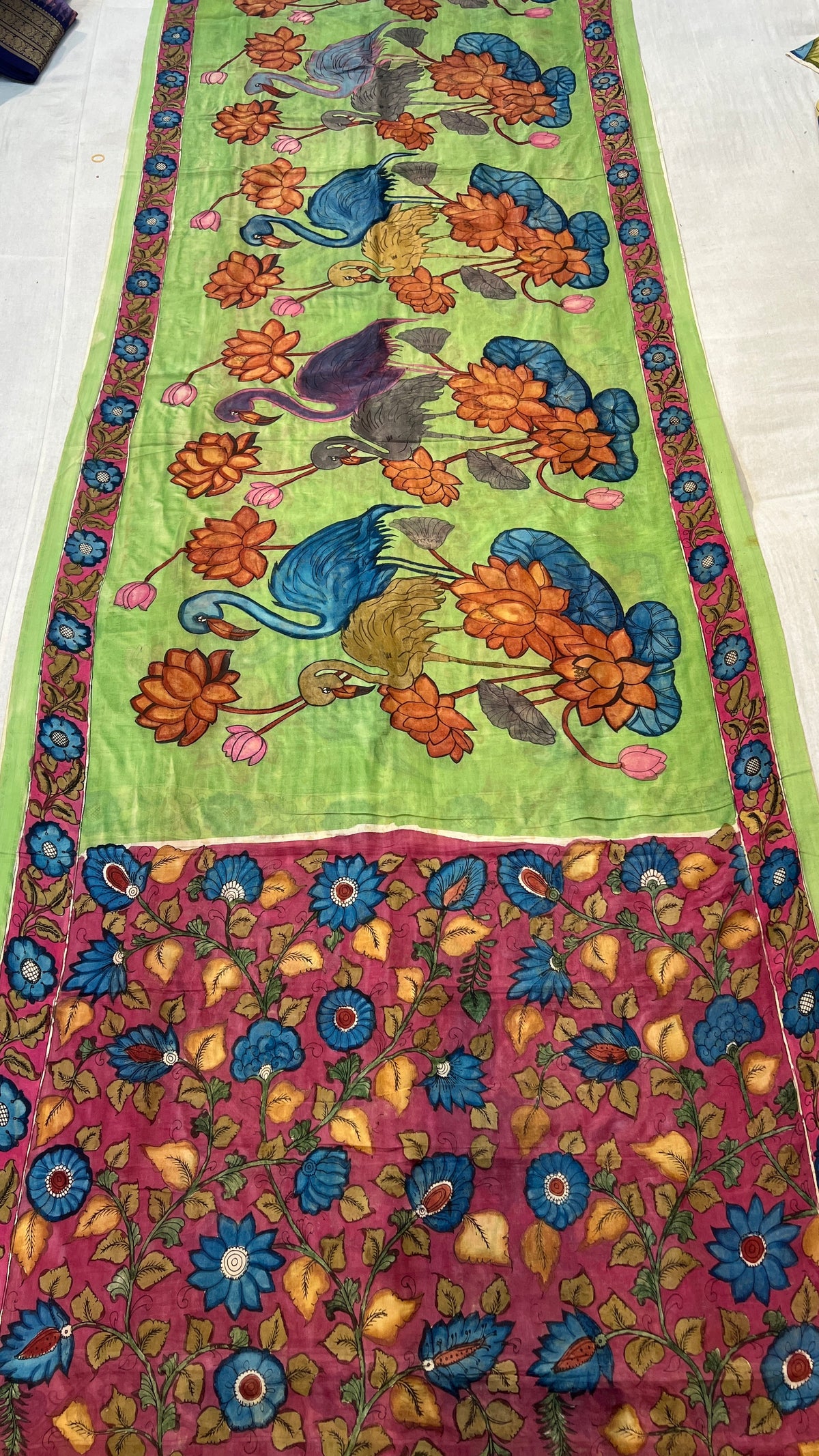 Bangalore silk borderless saree