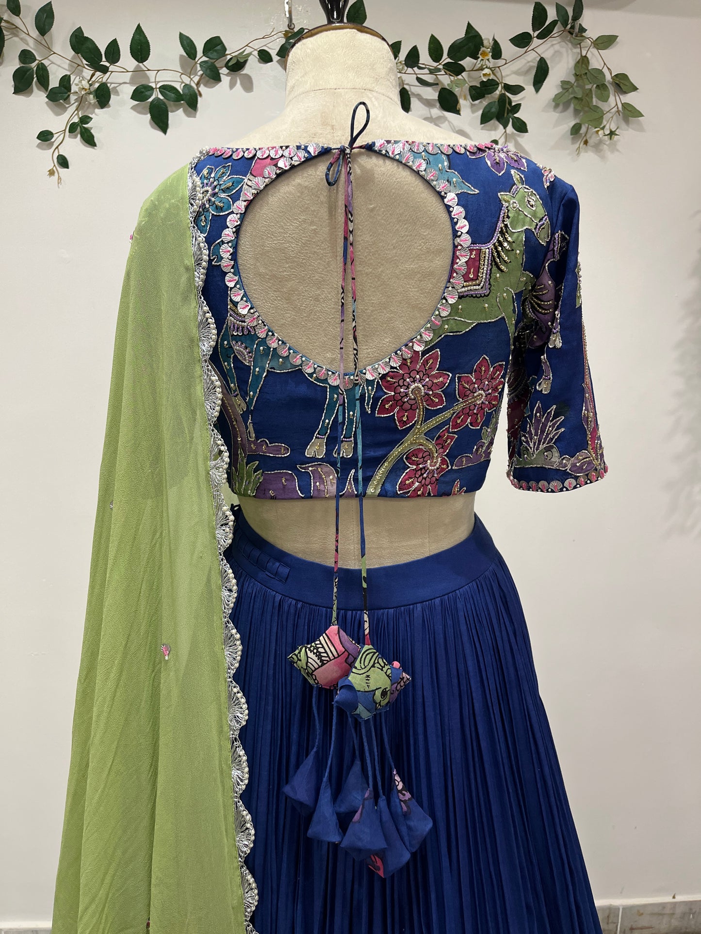 Ink Blue Animal Concept Lehenga