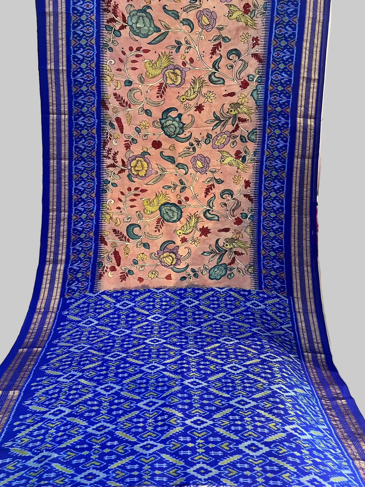 Ikkat kanchi border saree