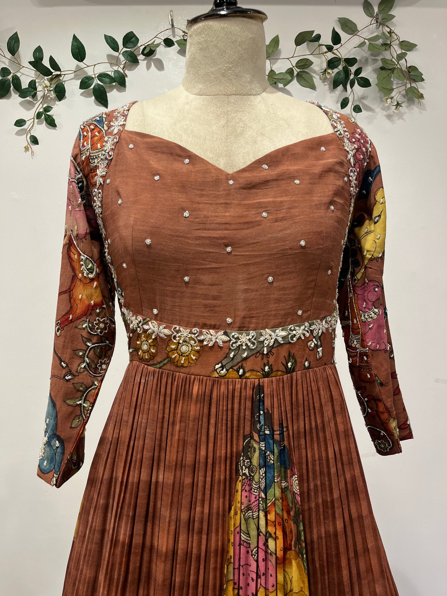 Brown Color Krishna Frock Long Frock
