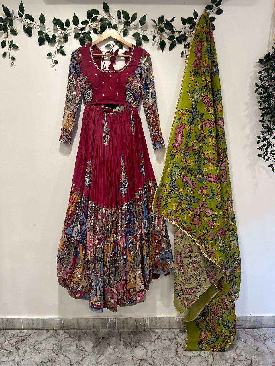 Maroon Ganesh Concept Lehenga