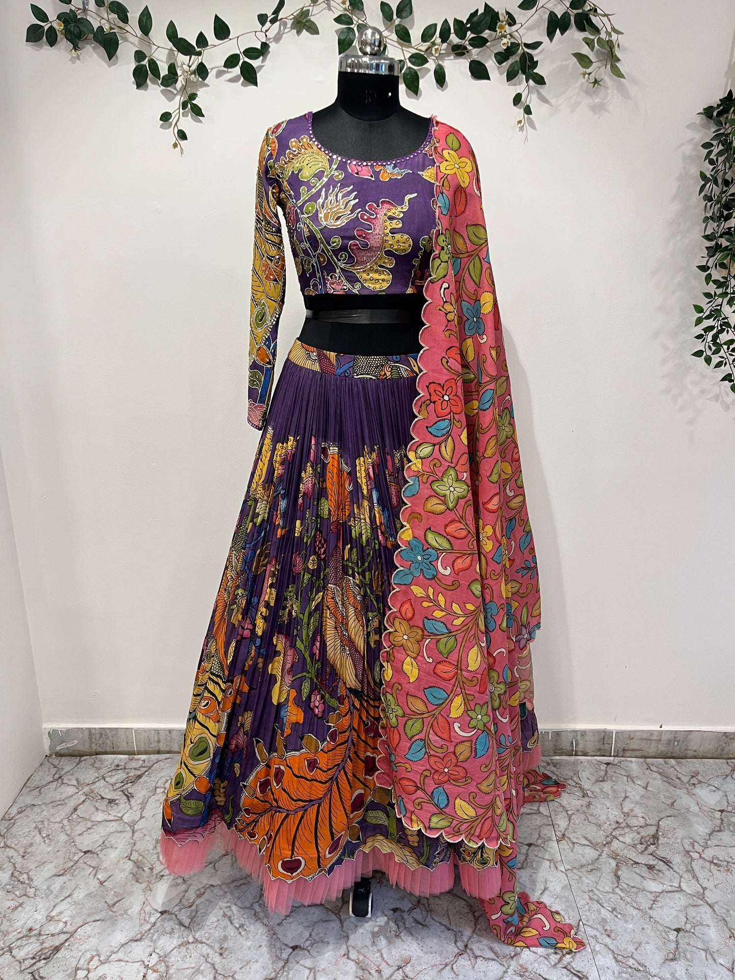 Peacock Concept Purple Colored Lehenga