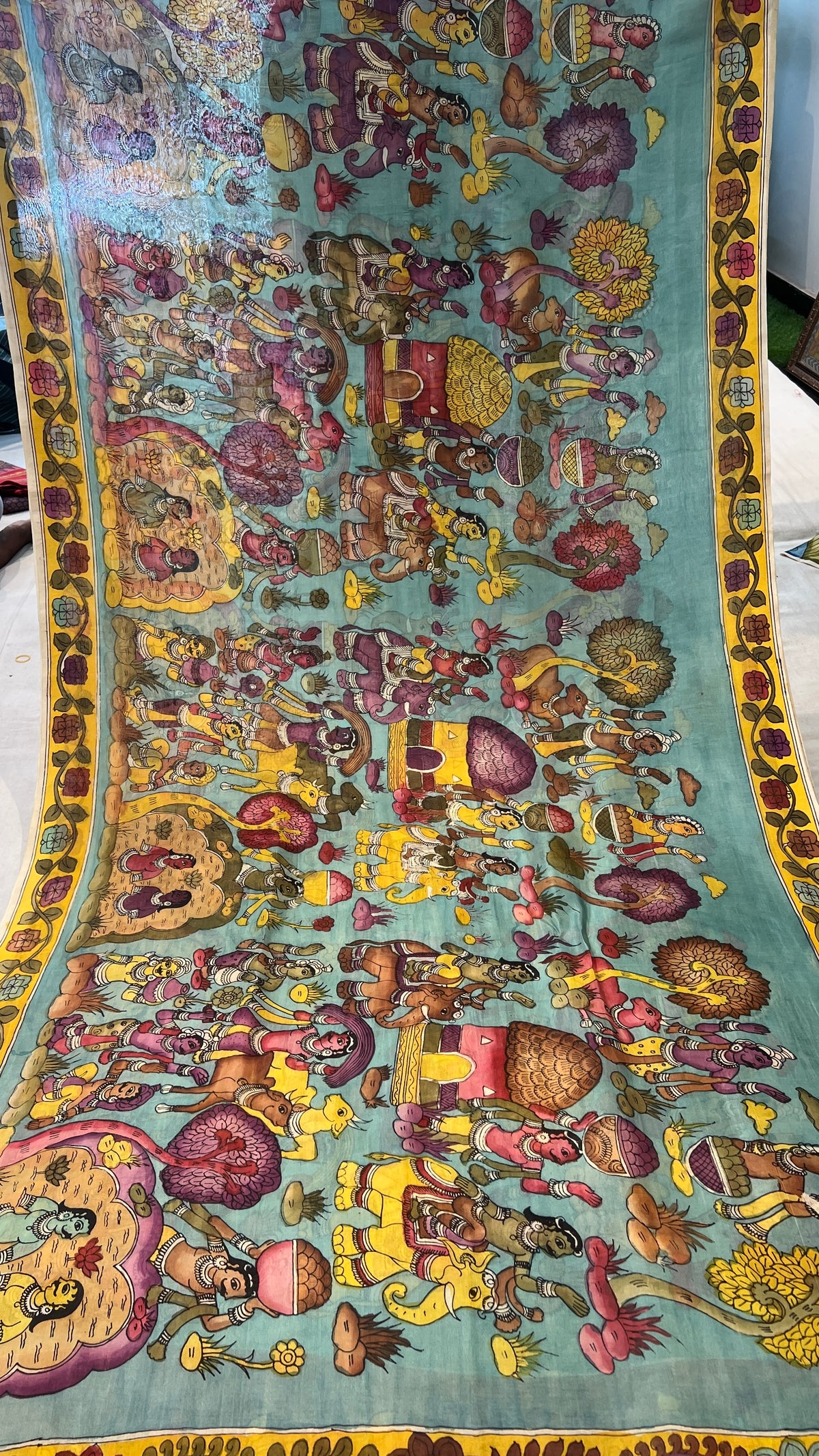 Bangalore silk borderless saree