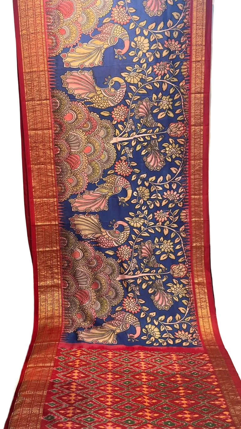 Ikkat Kanchi Border saree