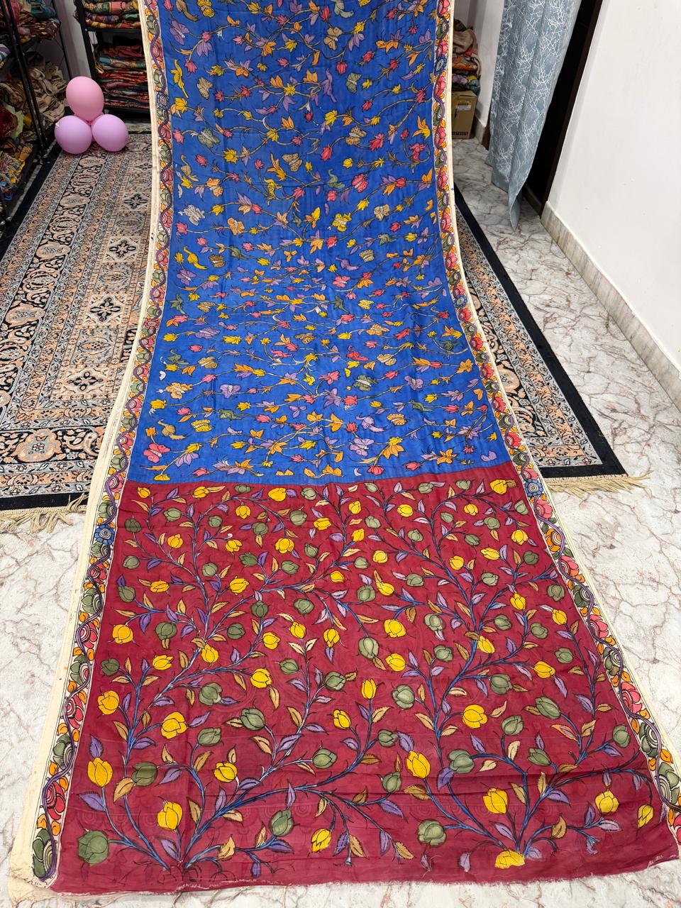 Bangalore silk borderless saree