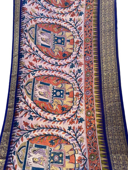 Ikkat kanchi border saree