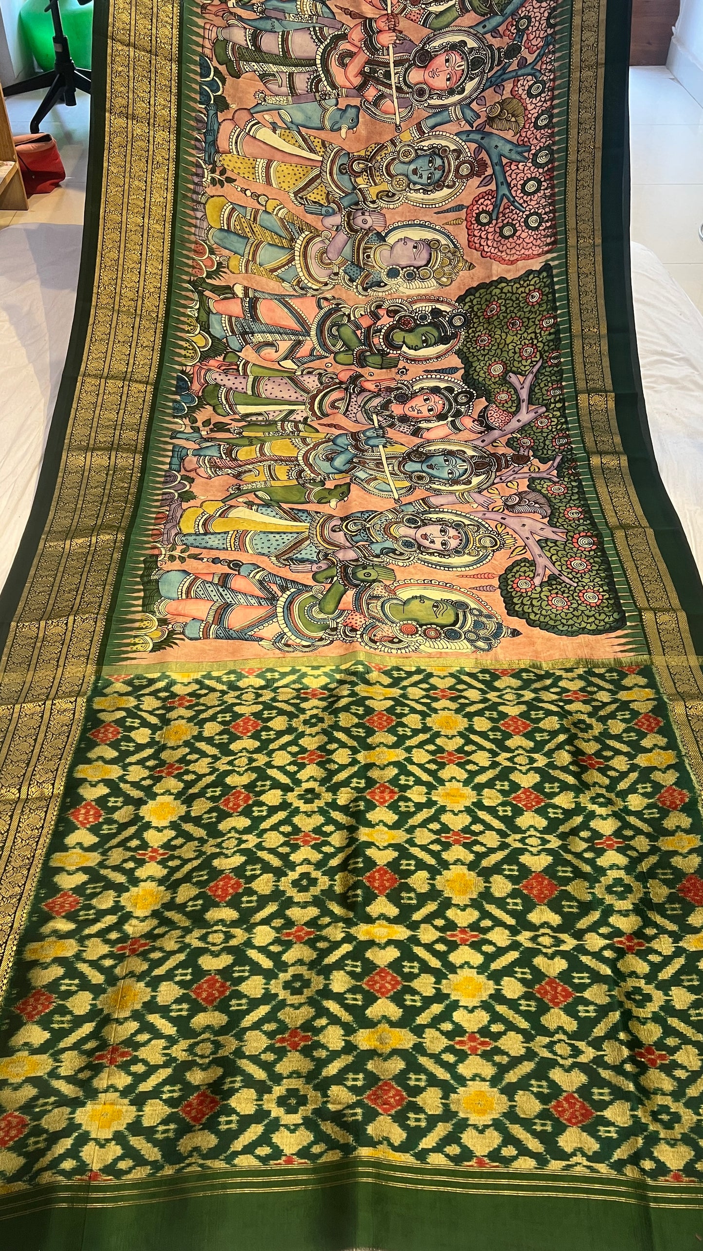 Ikkat Kanchi Border Saree