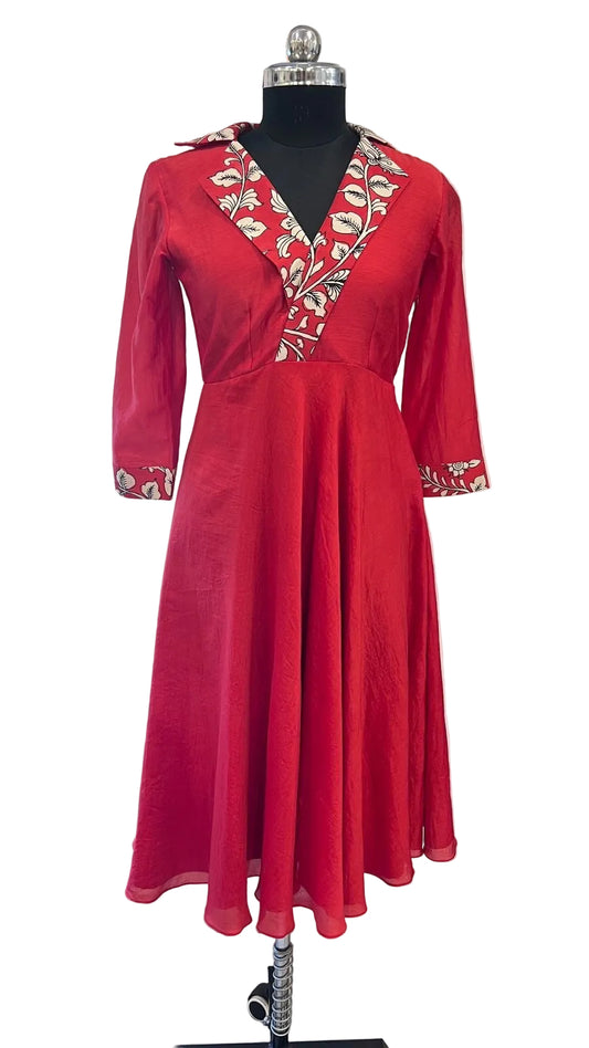 Mul cotton pen kalamkari frock