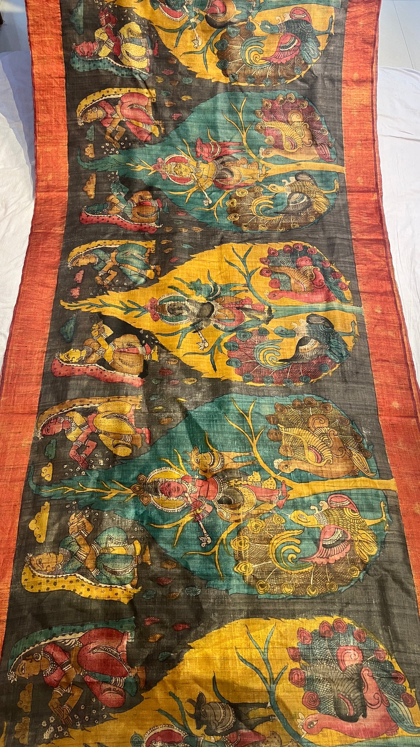 Pen Kalamkari Desi Tussar Sarees