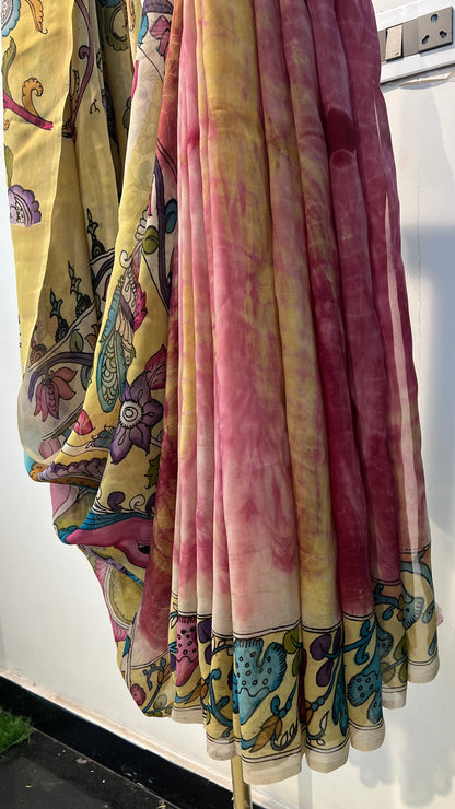 Kalamkari Shibori saree
