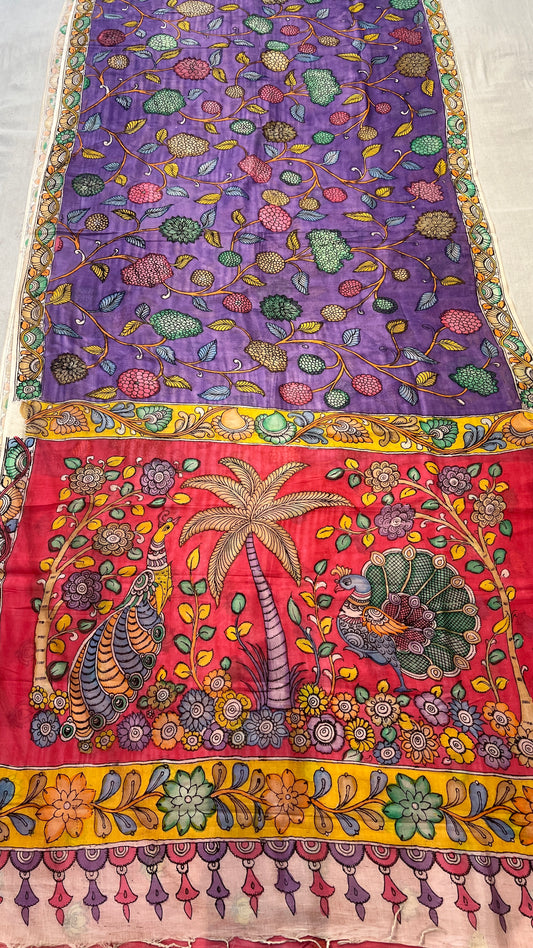 Bangalore silk borderless saree