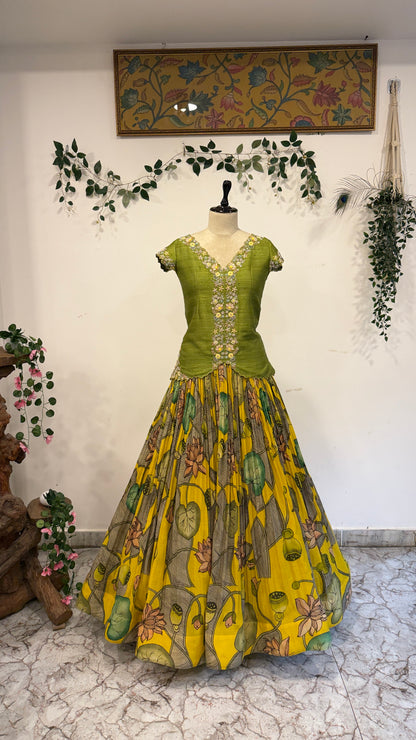 Pen Kalamkari 2-Piece Peplum Set
