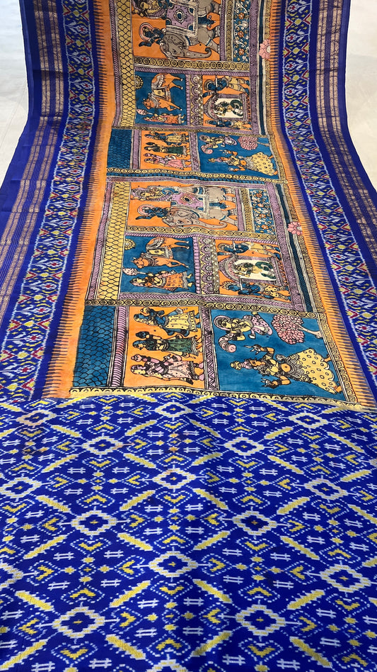 Ikkat Kanchi border Madthas patola saree