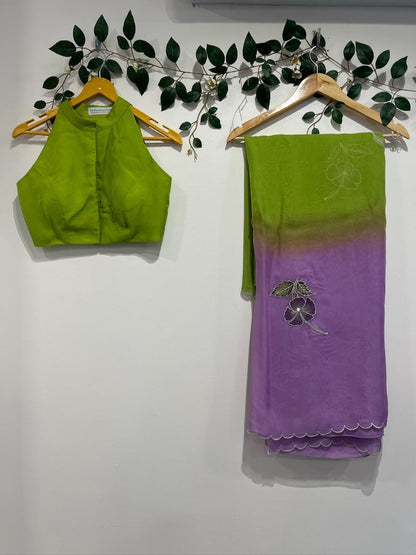 Mandara Appliqué Organza Saree