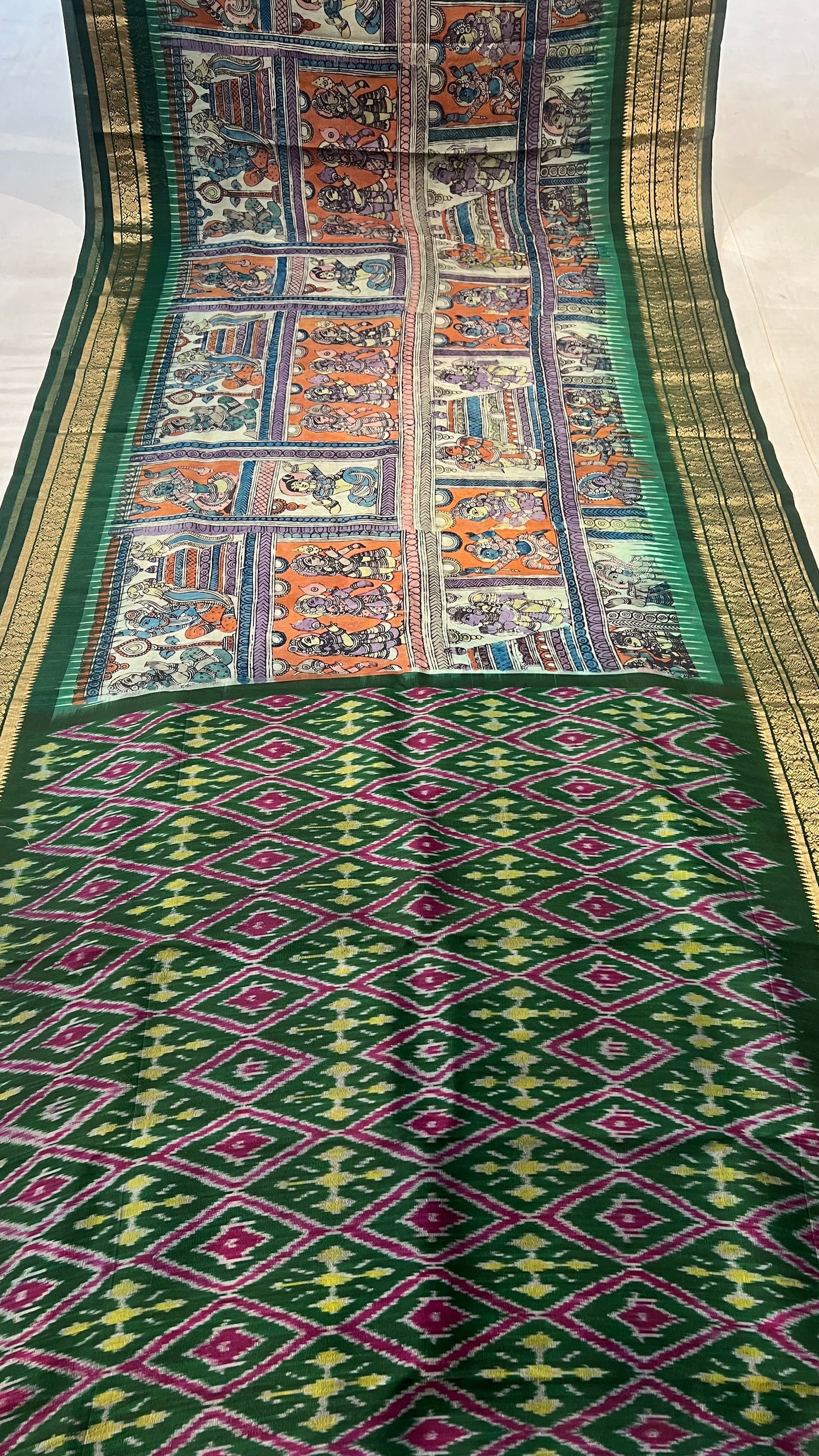 Ikkat Kanchi Border Saree