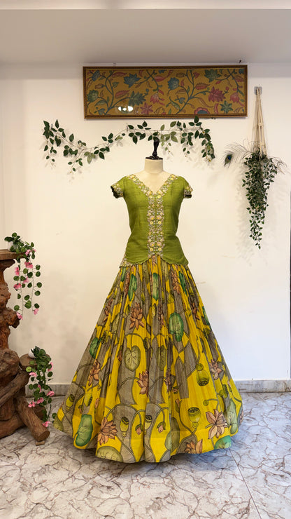 Pen Kalamkari 2-Piece Peplum Set