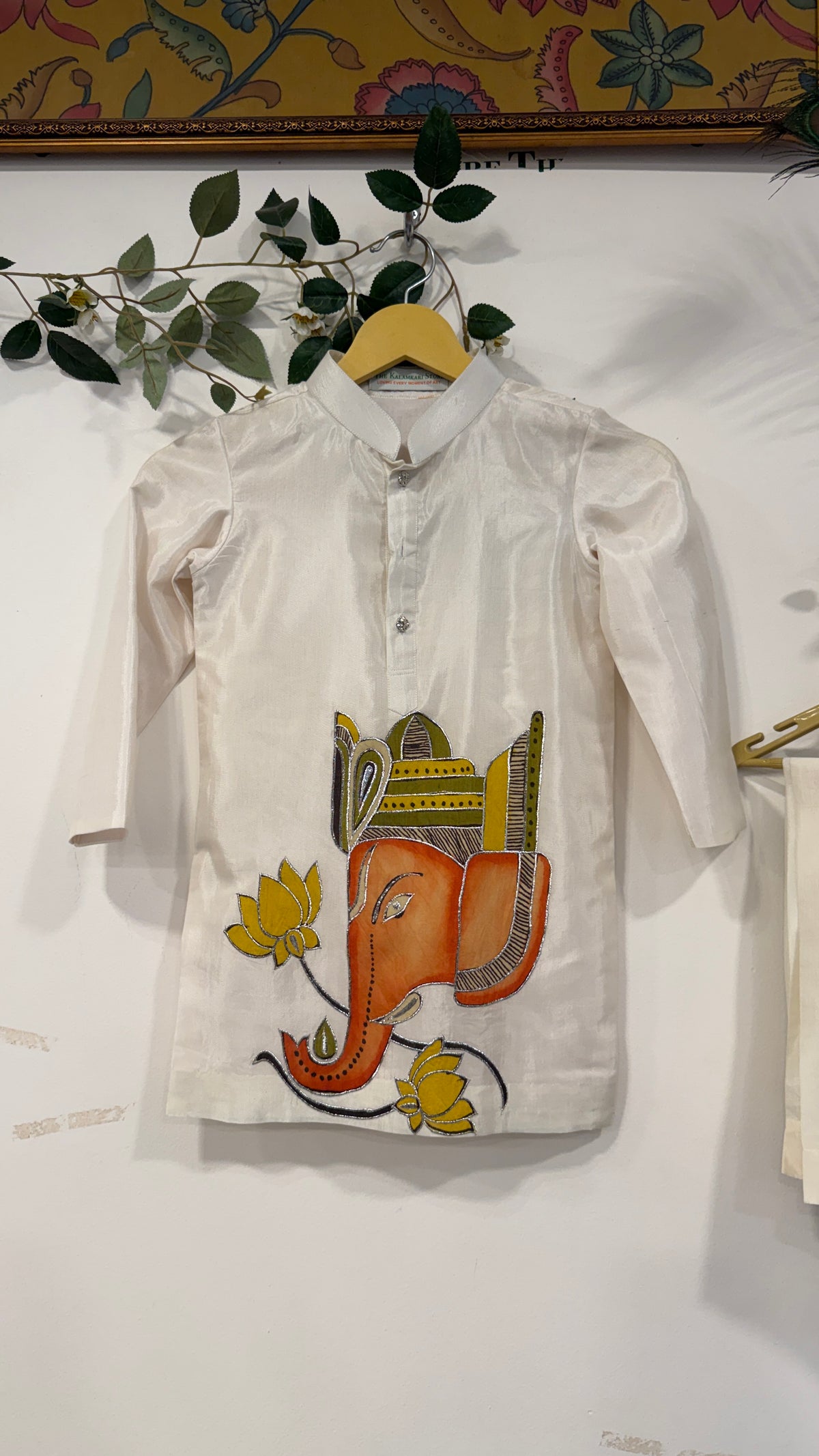 Kid’s Pen Kalamkari Appliqué Kurta Set