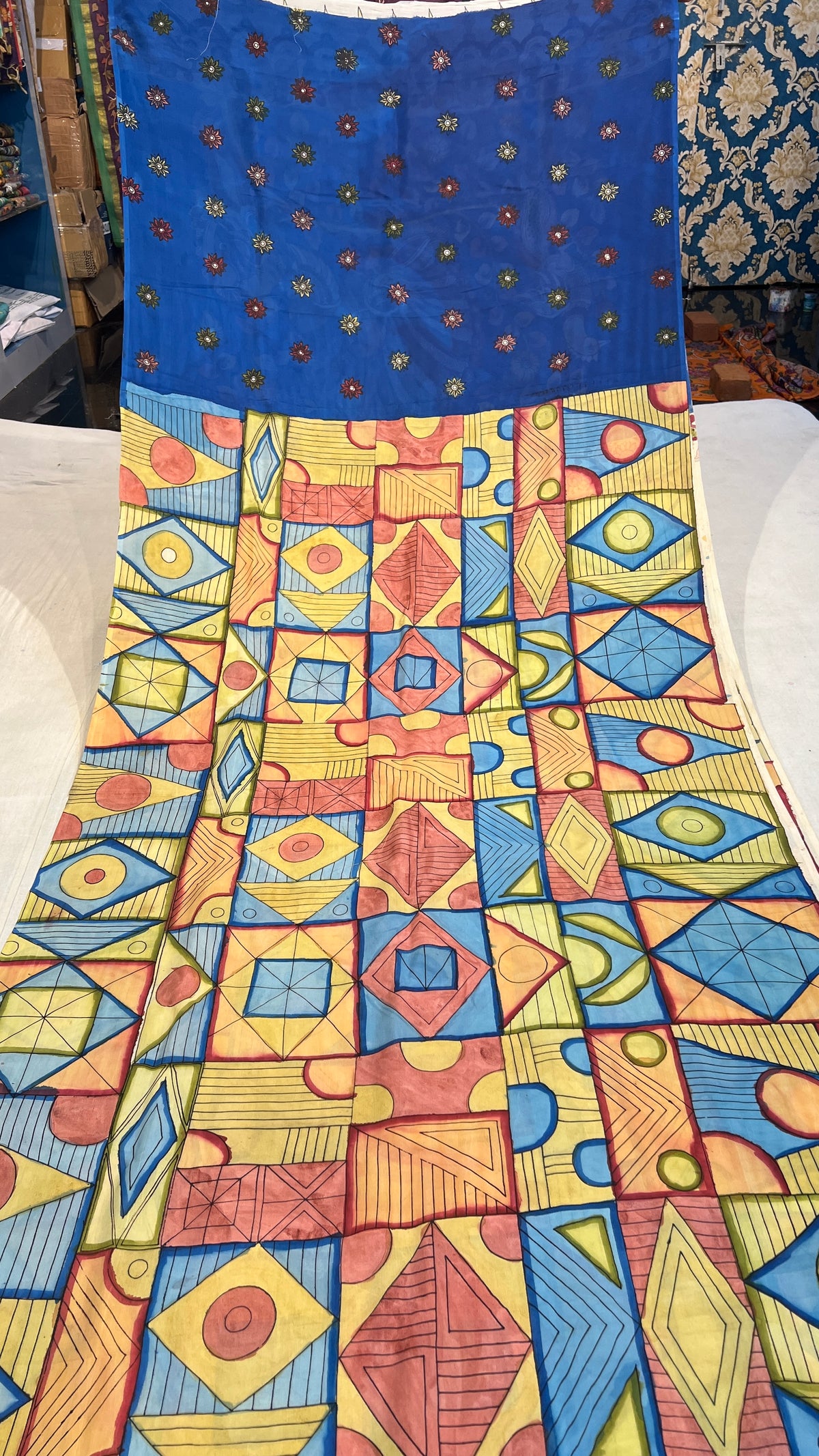 Bangalore silk borderless saree