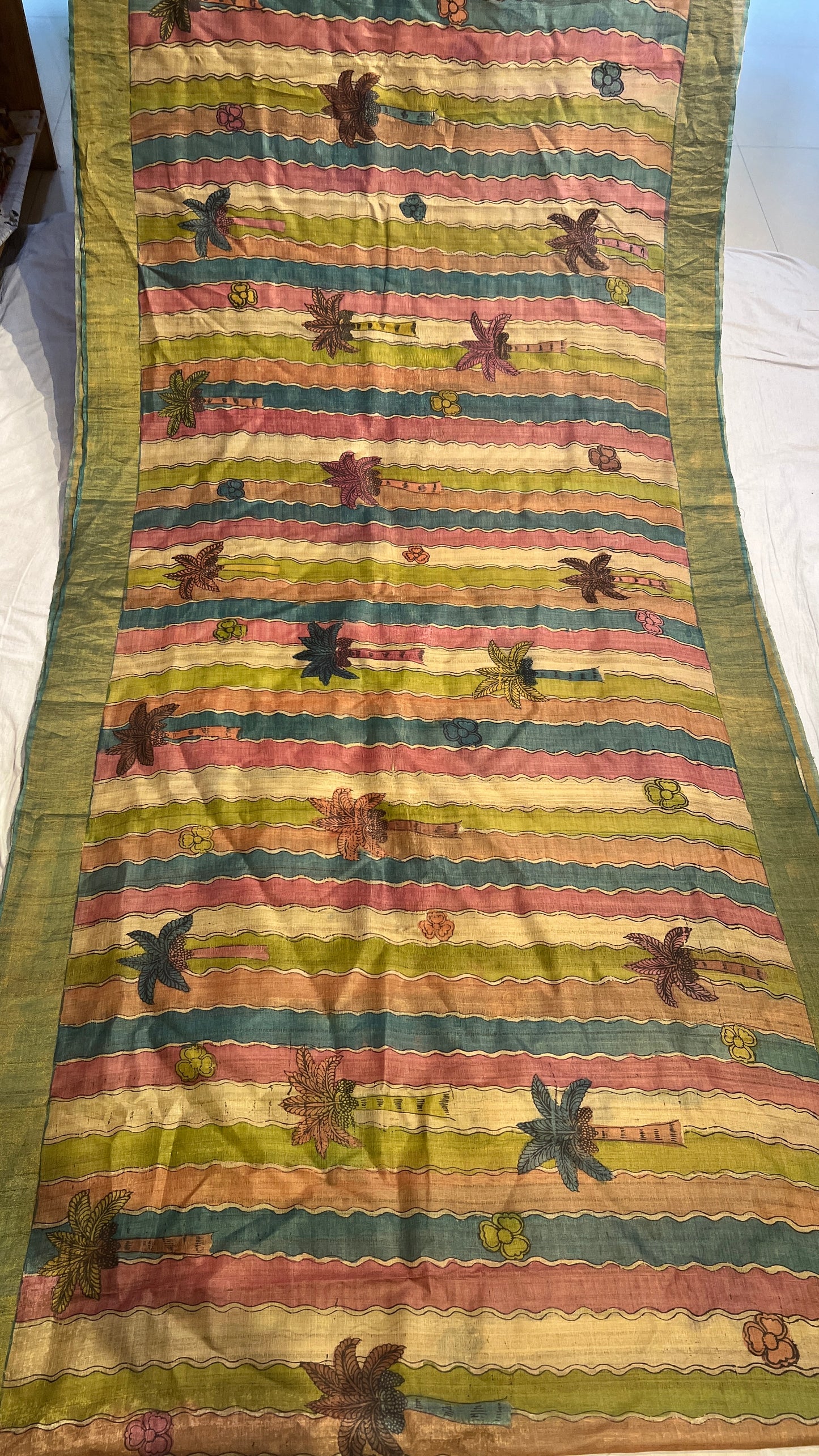 Pen Kalamkari Desi Tussar Sarees