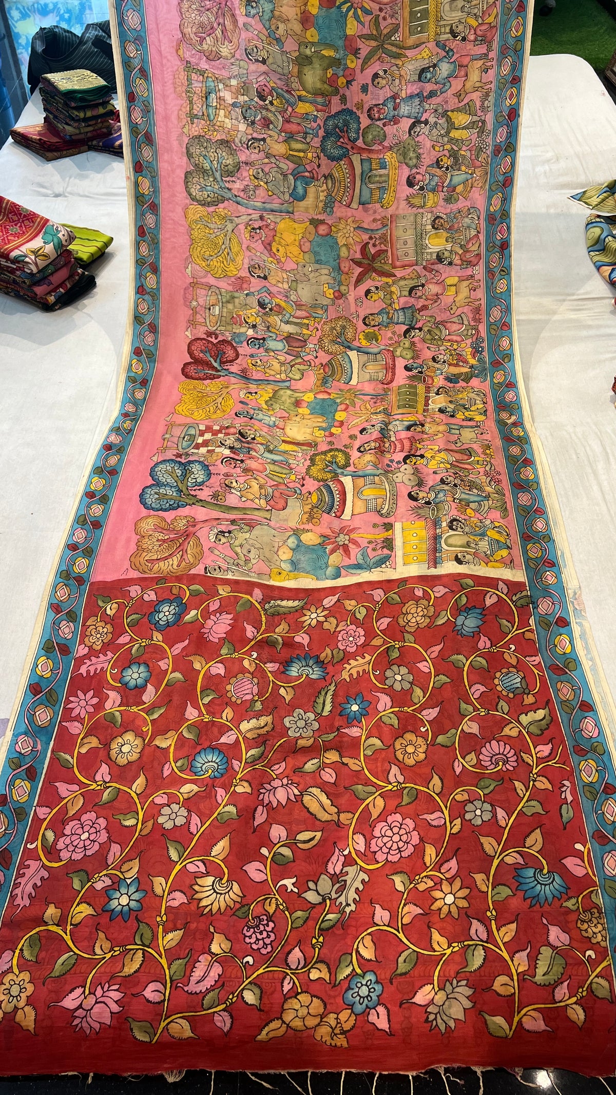 Bangalore silk borderless saree