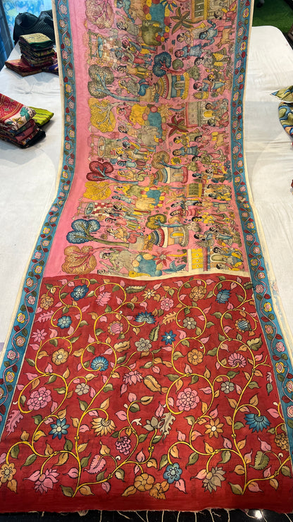 Bangalore silk borderless saree