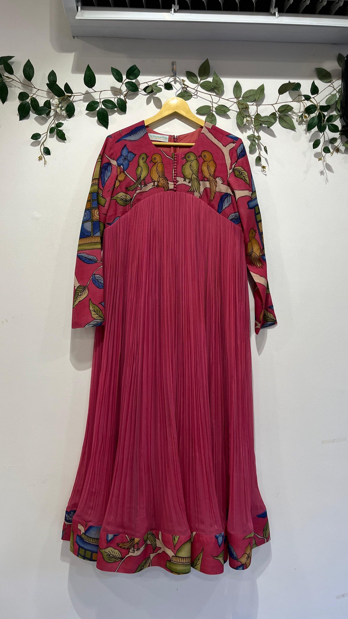 Pen Kalamkari Flared Anarkali Frock Long Frock