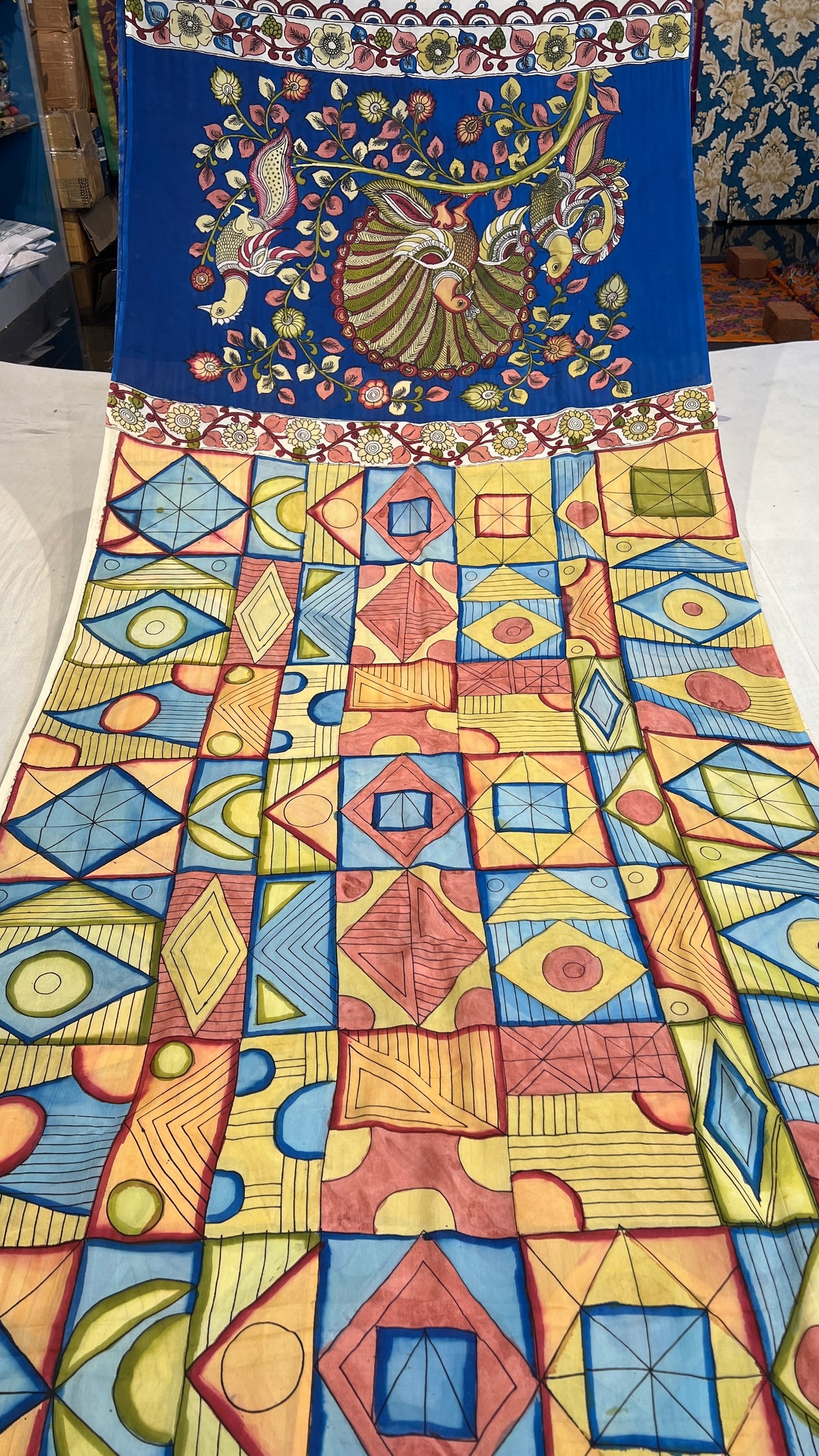 Bangalore silk borderless saree