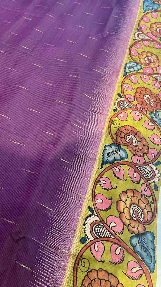✨ Pen Kalamkari Soft Silk Kanchi Pattu Saree ✨